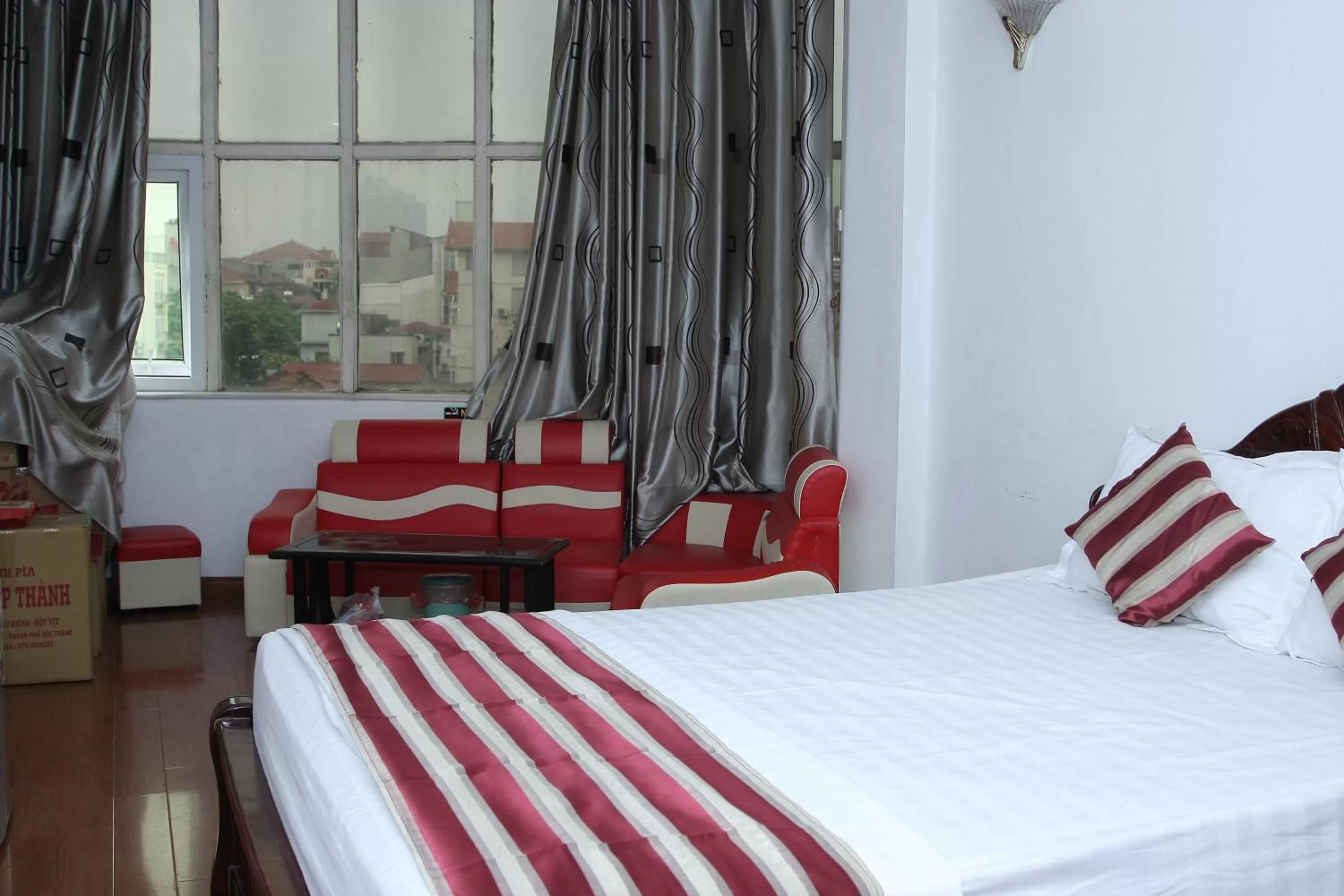 Property logo or sign, Bed in Hoang Cuong Hotel