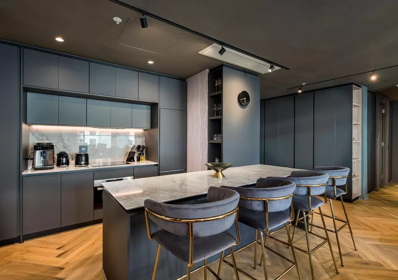 Kitchen or kitchenette in The Rockefeller Hotel by NEWMARK