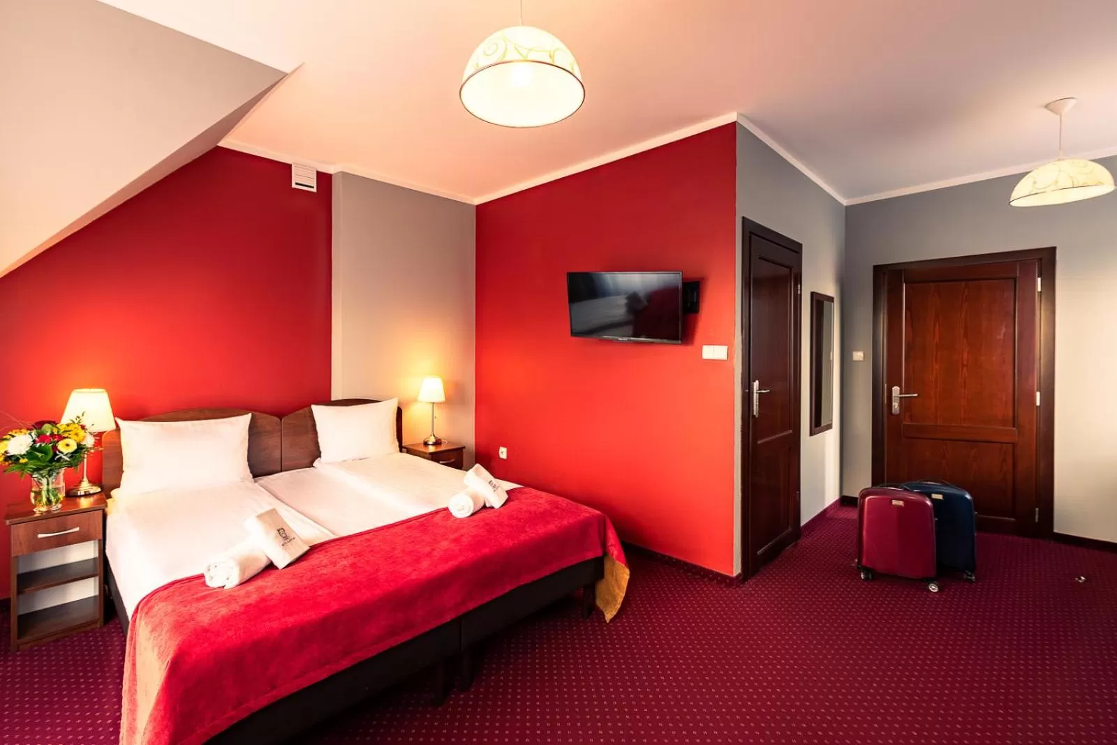 Bed in Hotel Kasztelan