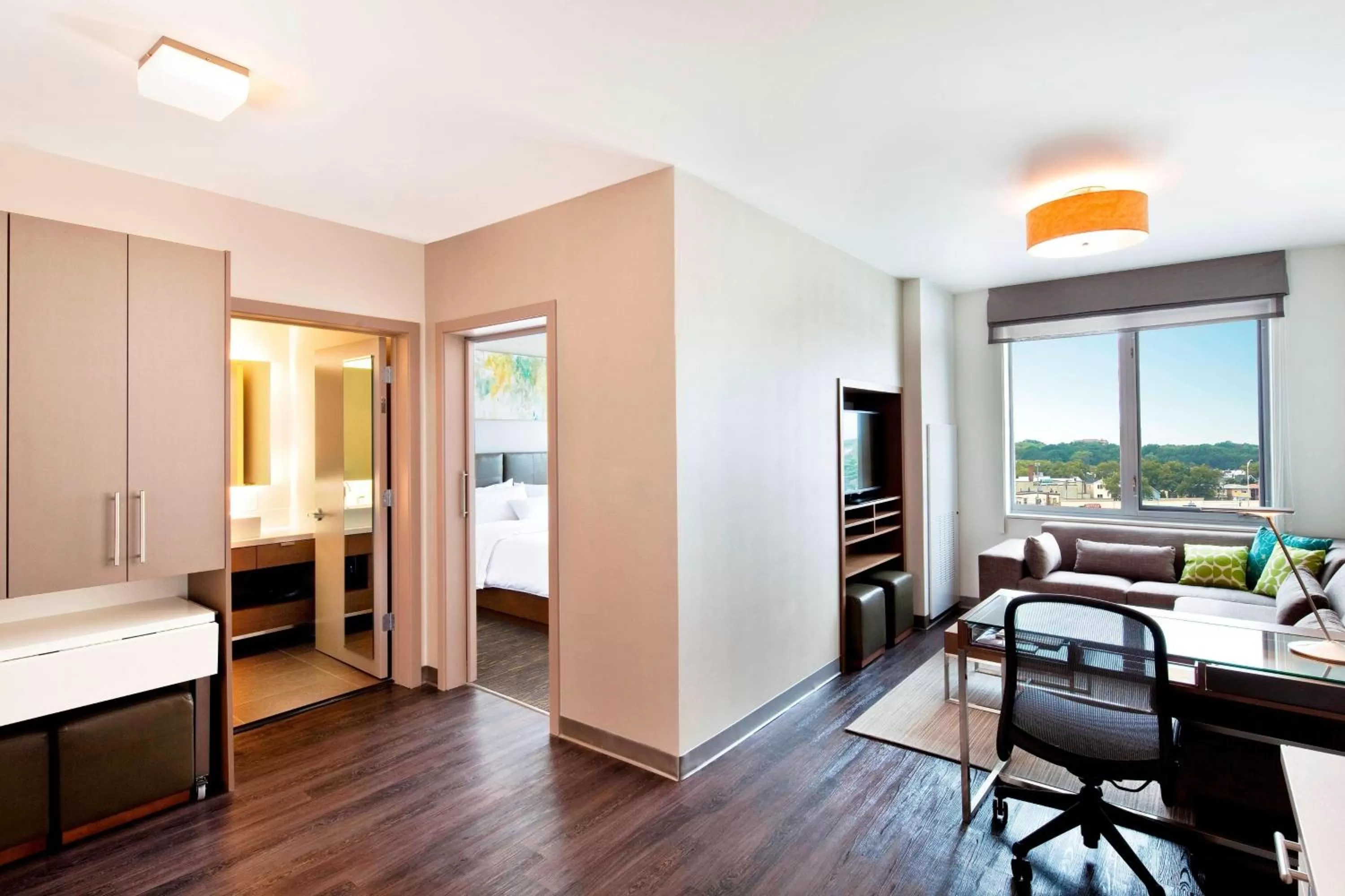 Bedroom, Bed in Element Harrison-Newark