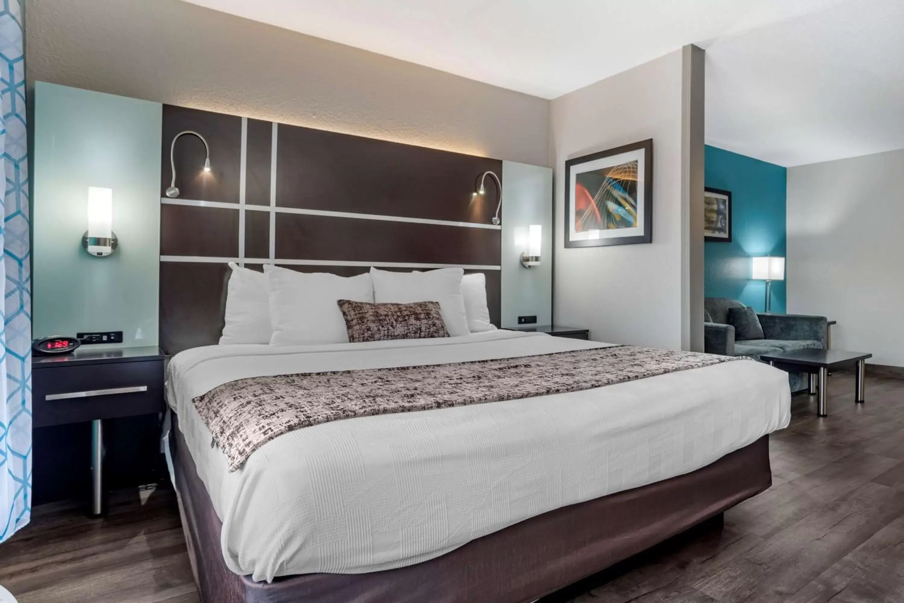 Queen Suite with Mobility Accessible Roll-In Shower in Best Western Carlton Suites Queen Suite with Mobility Accessible Roll-In Shower in Best Western Carlton Suites