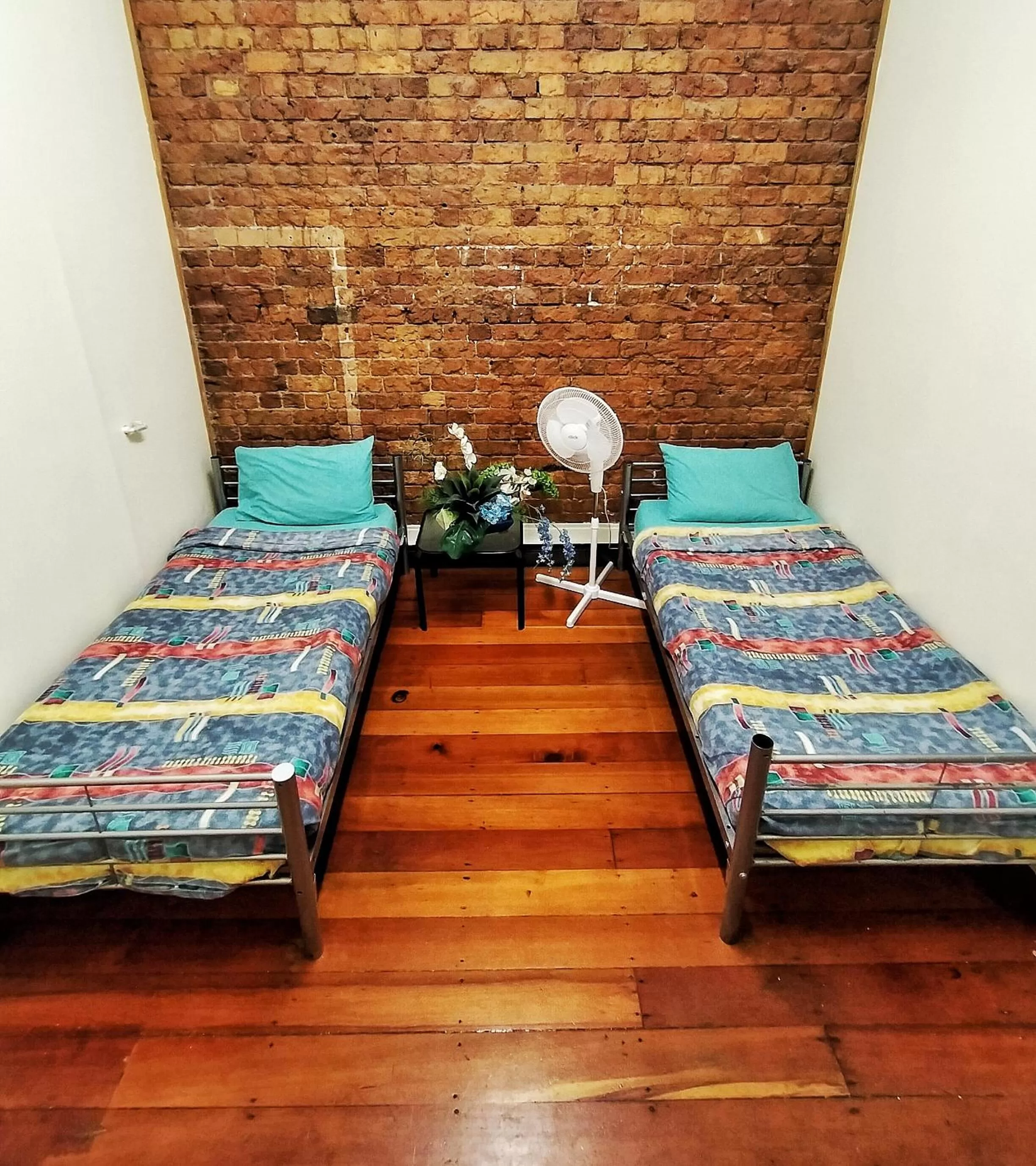 Decorative detail, Bed in Surf 'N' Snow Backpackers Across Sky Tower