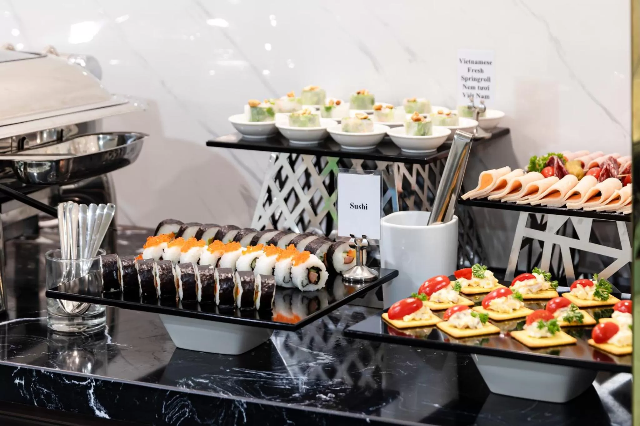 Buffet breakfast in The Lotus Aman Hotel