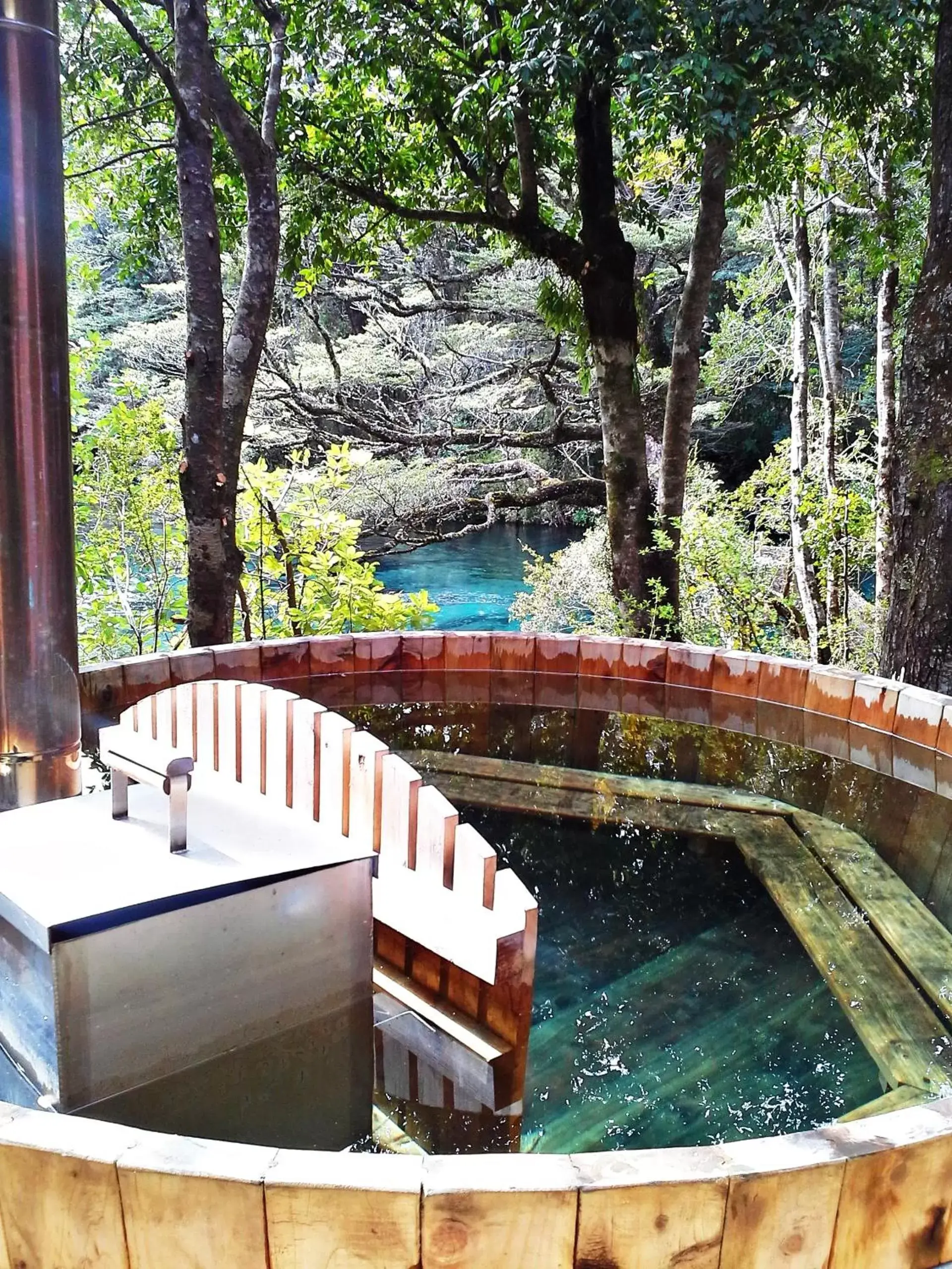 Bungalow Suite with Lagoon View in Hotel Salto del Carileufu Bungalow Suite with Lagoon View in Hotel Salto del Carileufu