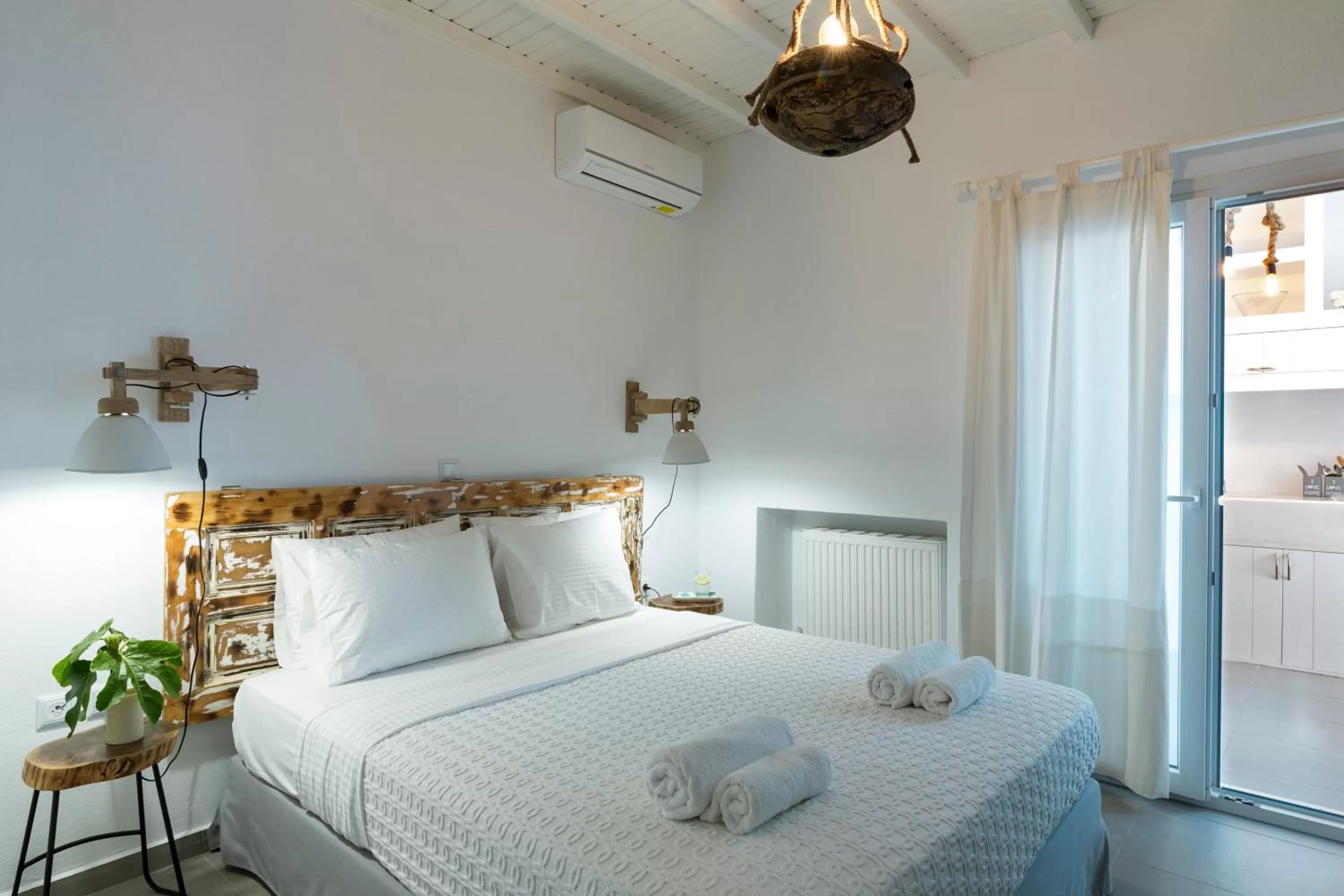 Bedroom, Bed in Amperian Mykonos Suites & Villas