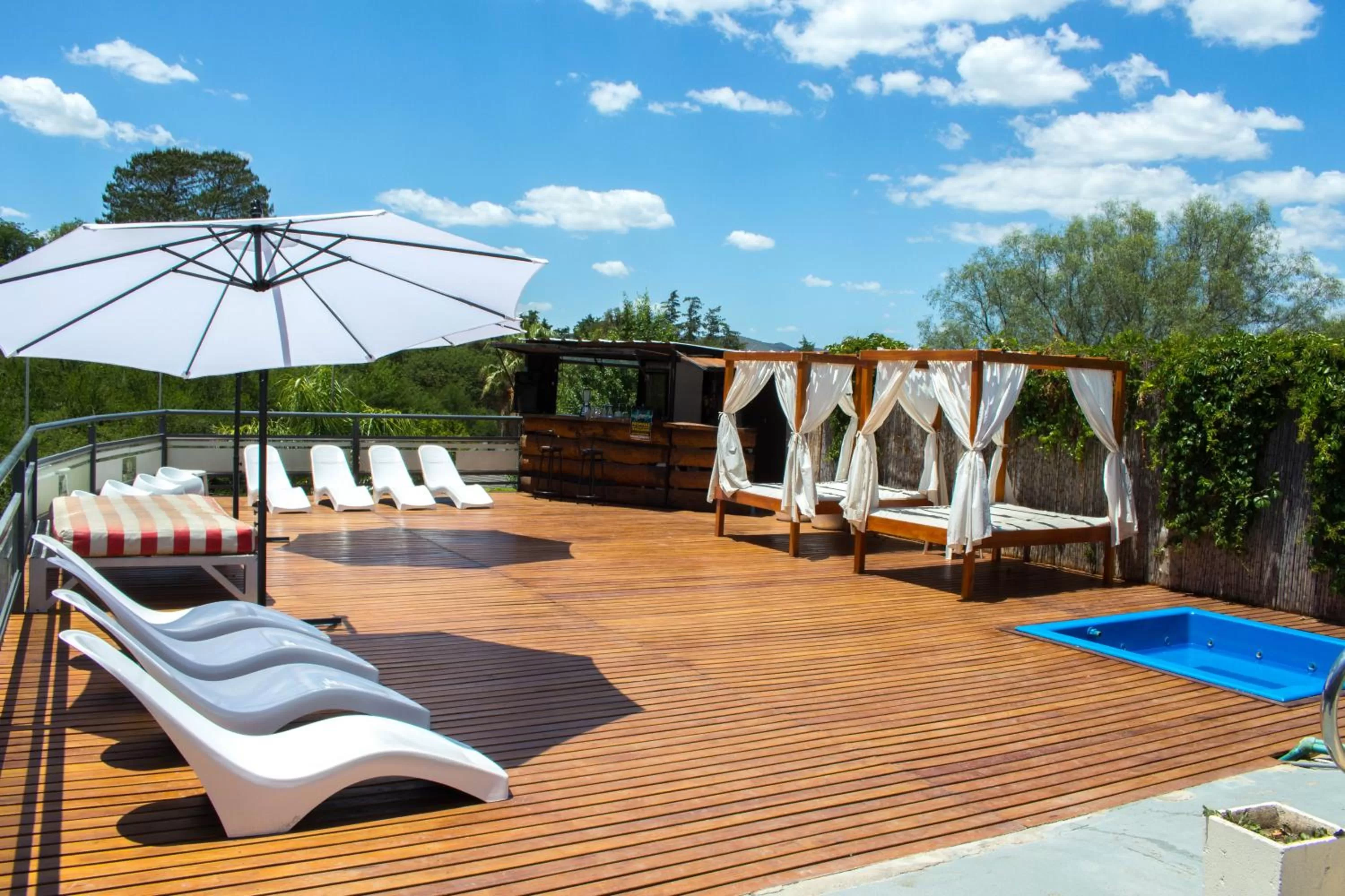 Patio, Swimming Pool in Capri Hotel y Cabañas by CPH