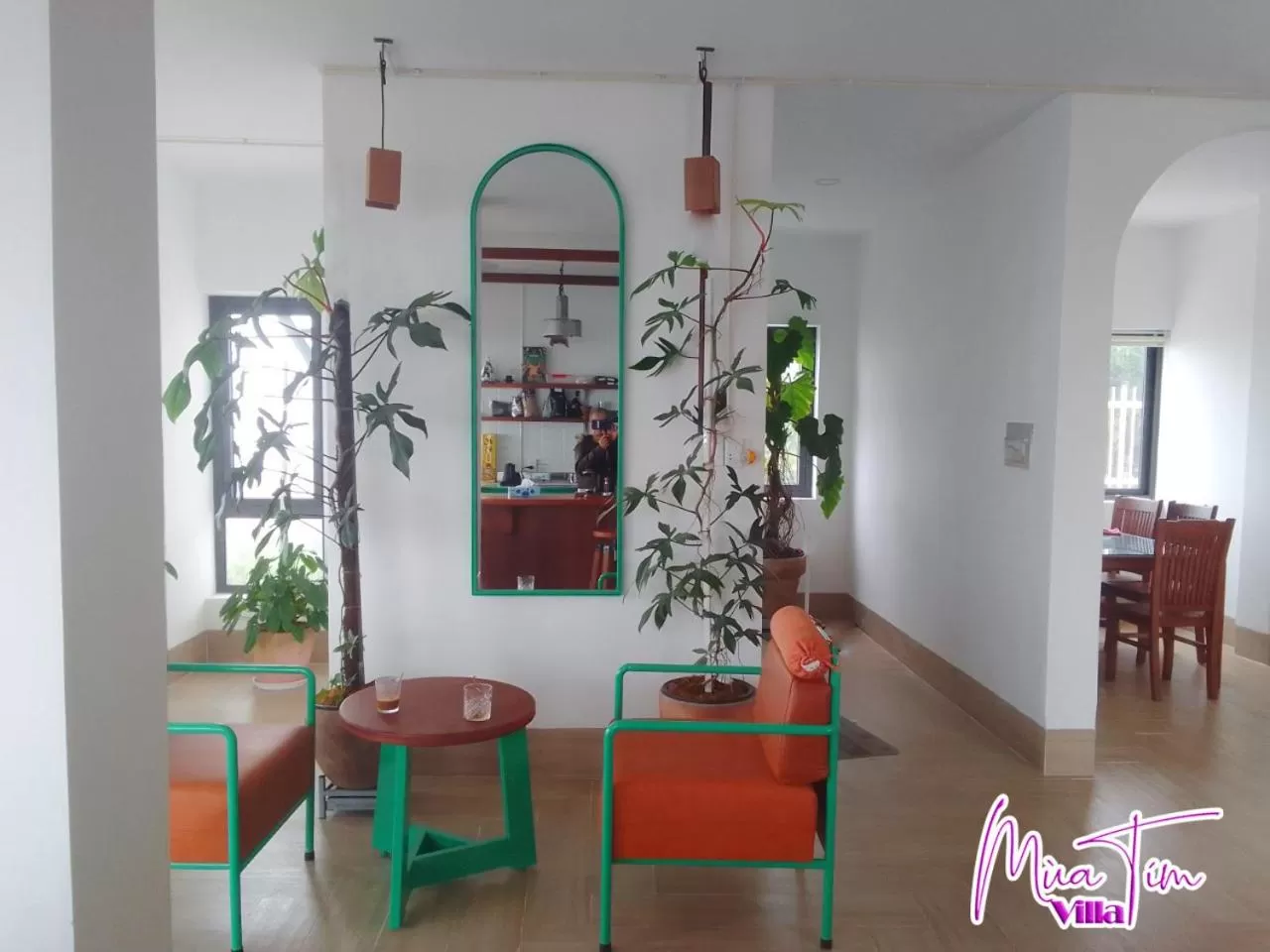 Living room, Dining Area in Mùa Tím Villa