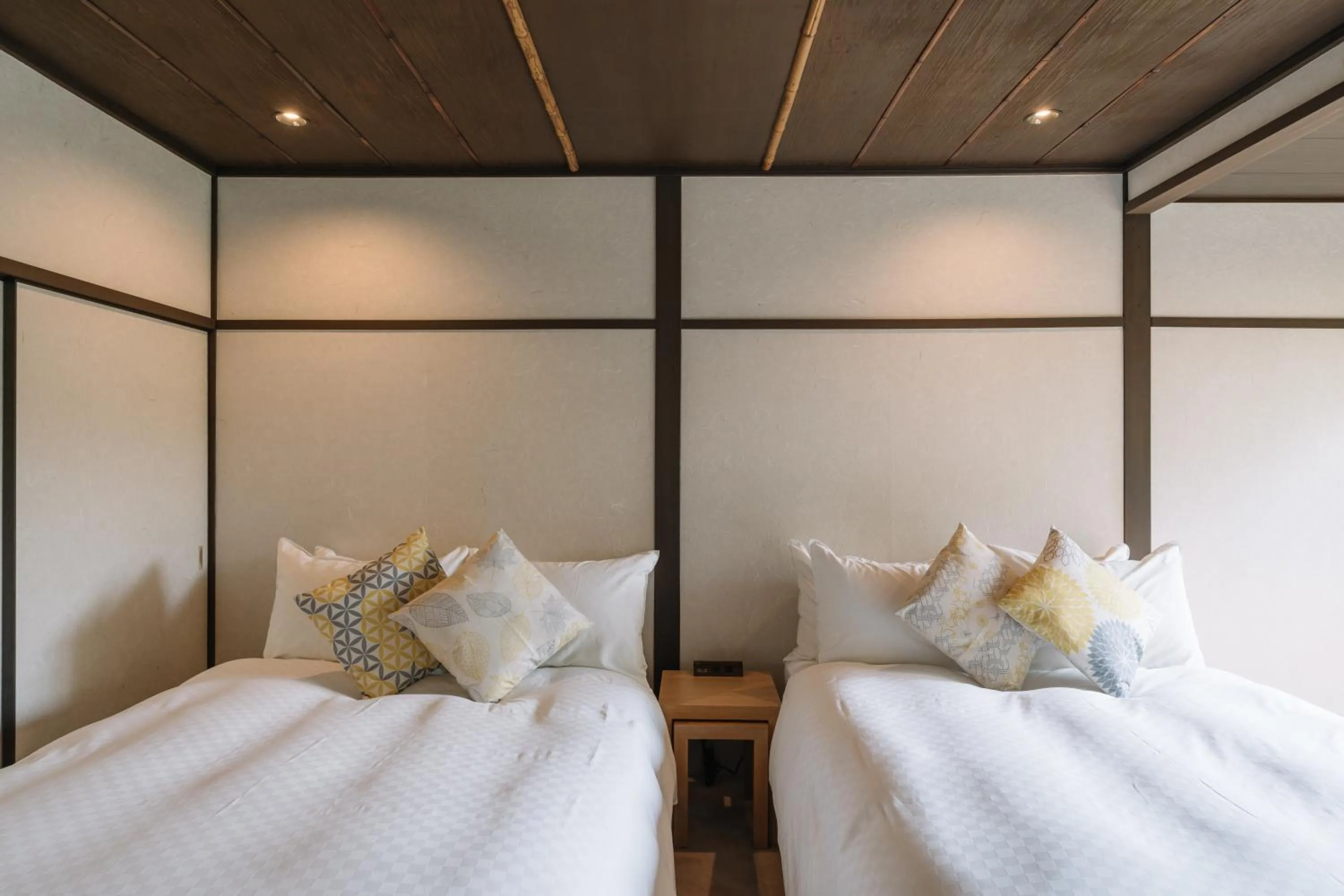 Bed in Kyoto Nanzenji Ryokan Yachiyo Established in 1915