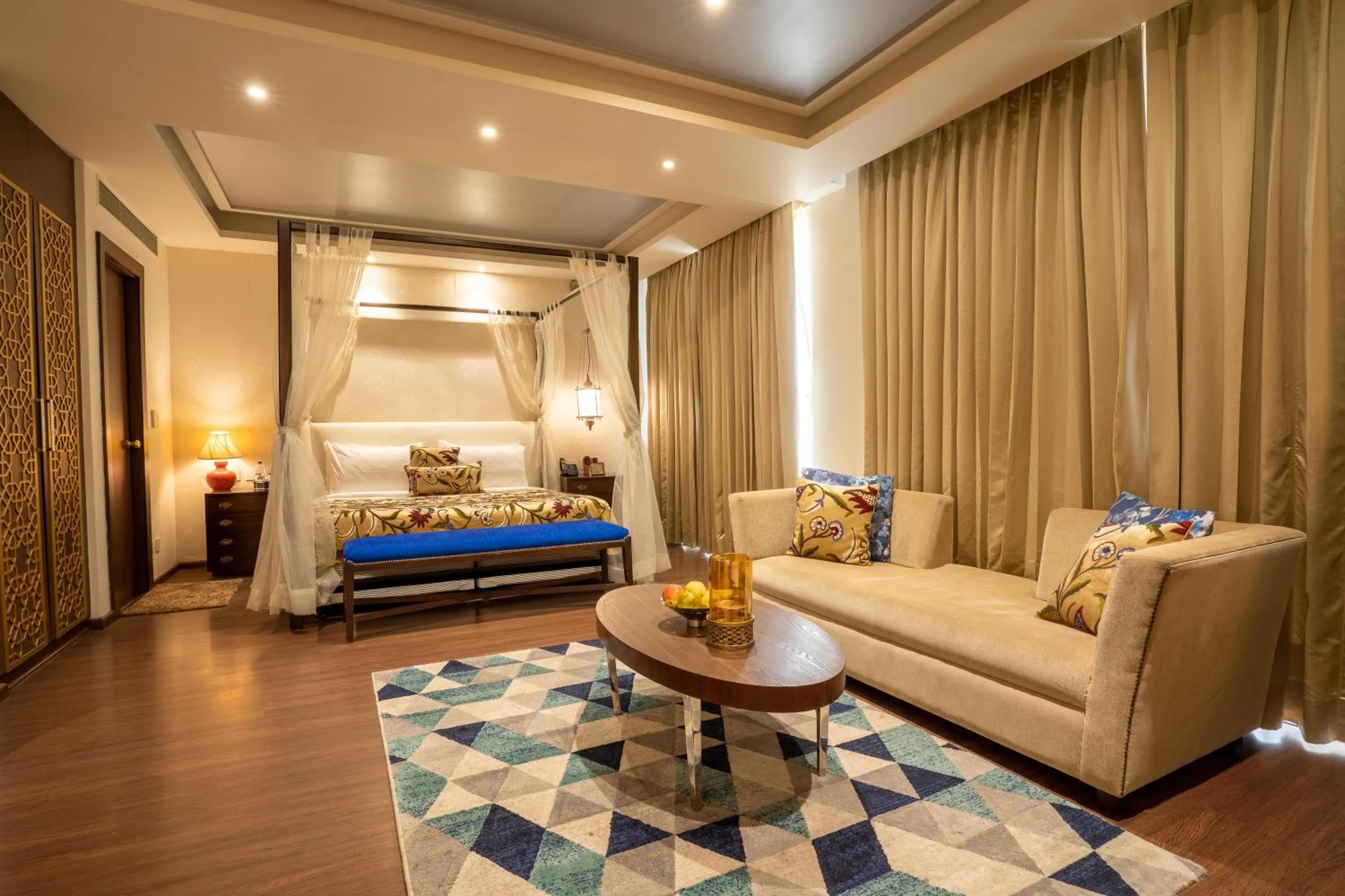 Photo of the whole room, Bed in Indraprastha Spa Resort