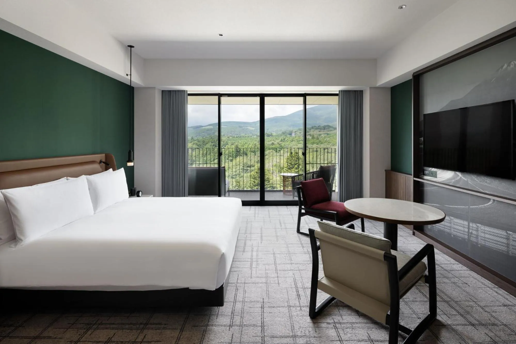 View (from property/room), Bed in Fuji Speedway Hotel, in The Unbound Collection by Hyatt