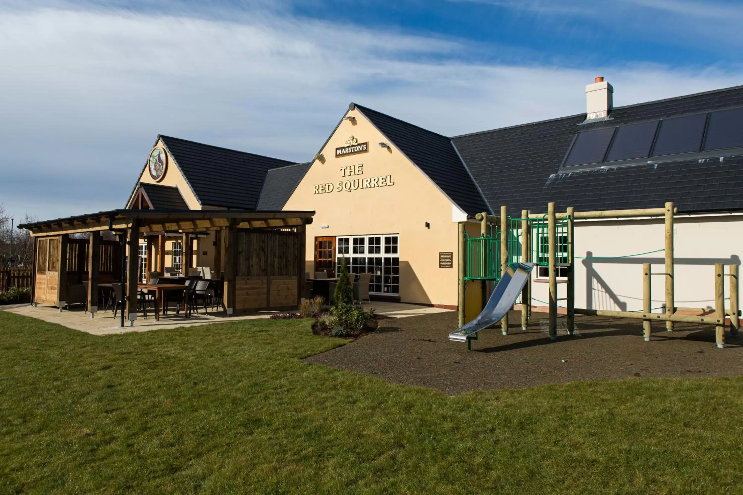 Facade/entrance in Red Squirrel, Stevenston by Marston's Inns