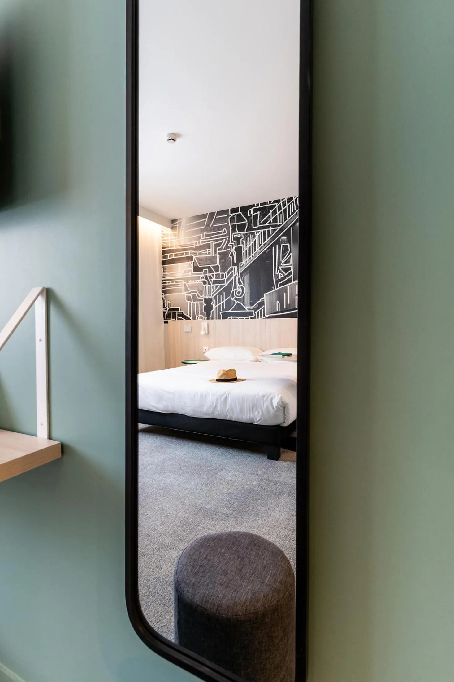 Decorative detail, Bed in ibis Styles Limoges Centre