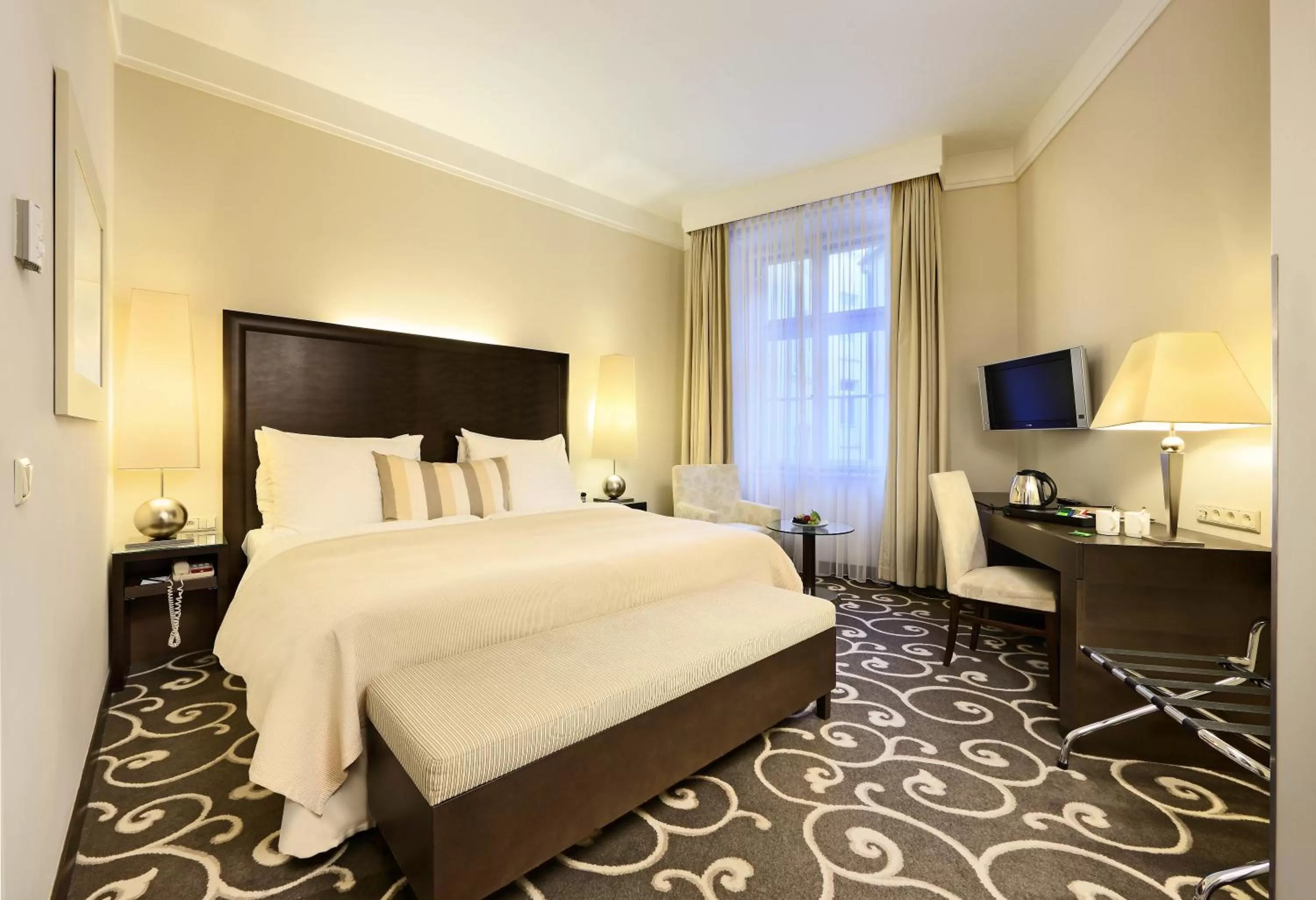 Bedroom, Bed in Grand Hotel Bohemia