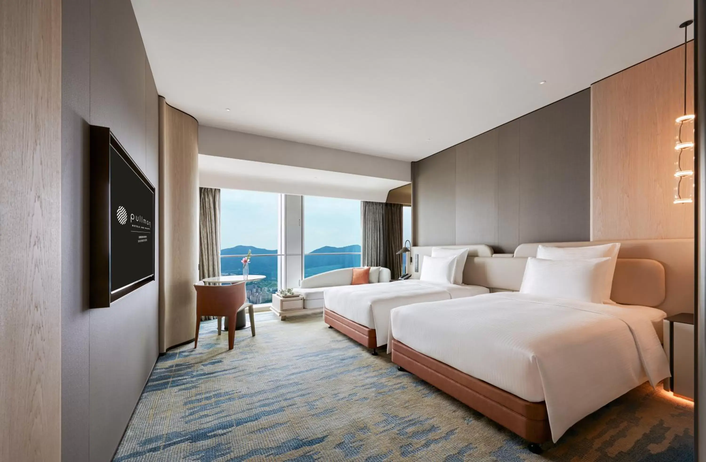 Premium Deluxe Double Room with Two Double Beds - Skyline View in Pullman Shenzhen North Premium Deluxe Double Room with Two Double Beds - Skyline View in Pullman Shenzhen North