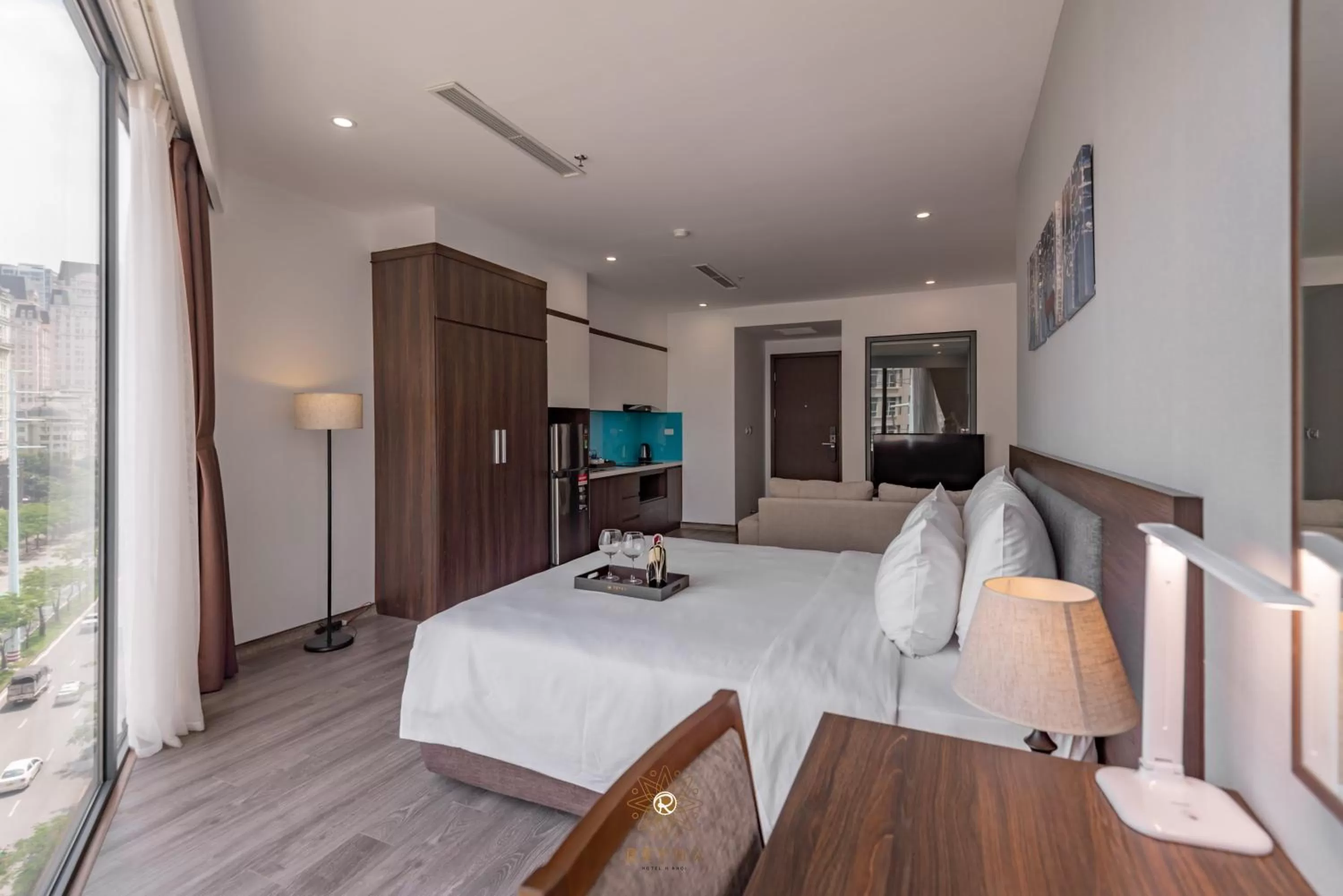 Photo of the whole room, Bed in Reyna Hotel Hanoi & Spa