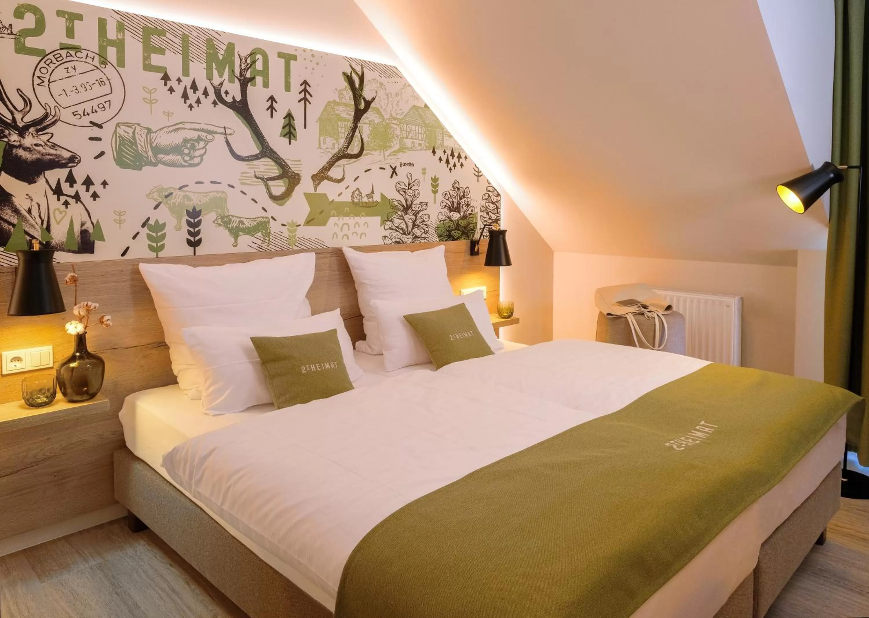 Photo of the whole room, Bed in 2tHEIMAT - Hotel & Restaurant