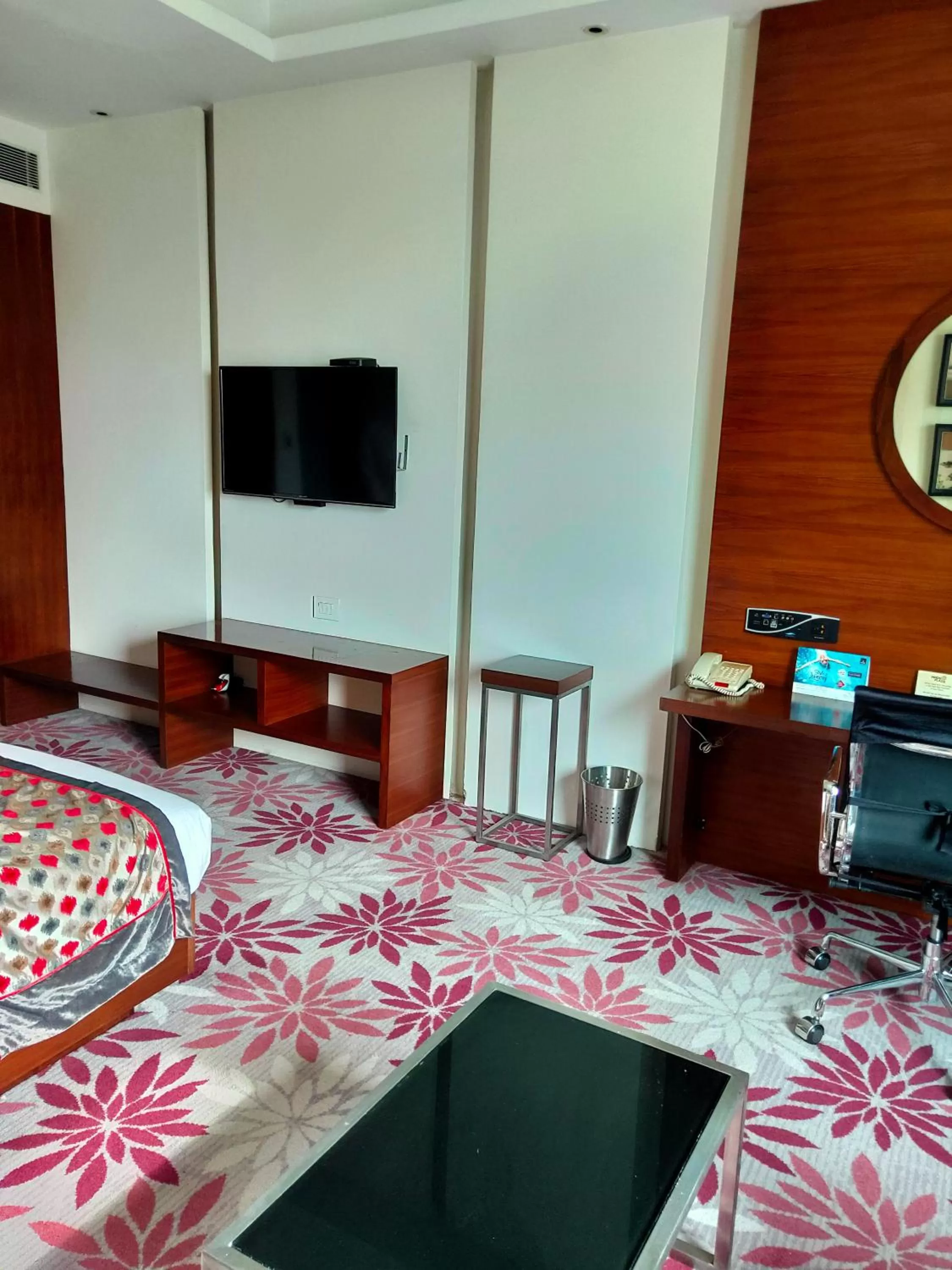 TV and multimedia, Bed in Pride Plaza Hotel, Kolkata