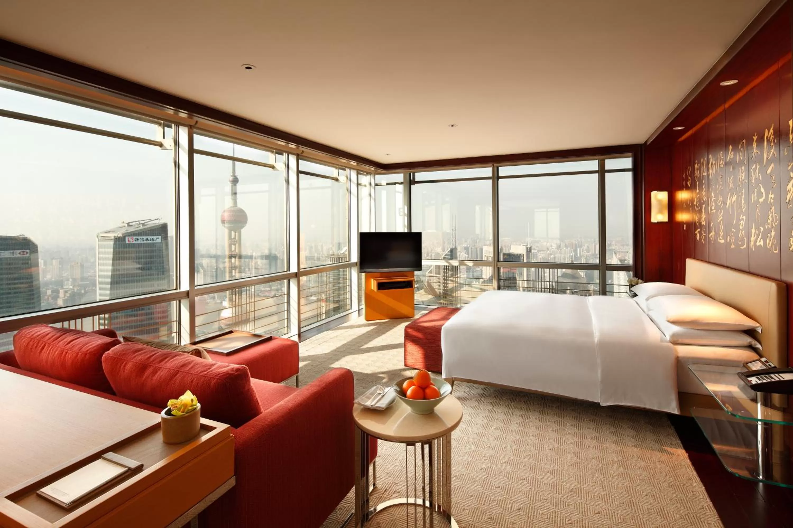 City view, Bed in Grand Hyatt Shanghai