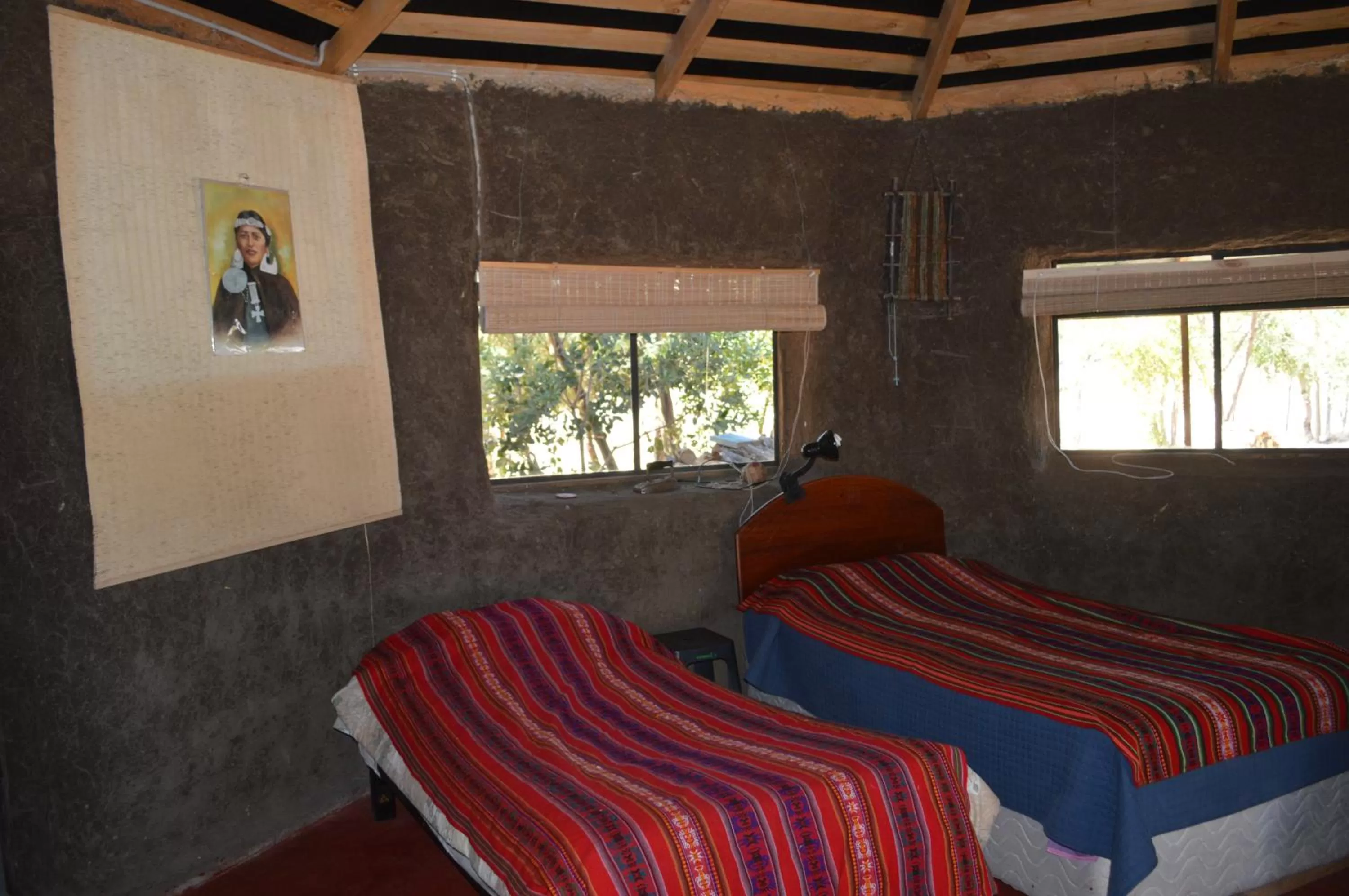 Bed in Coyunche Cabañas y Camping Laja & San Rosendo