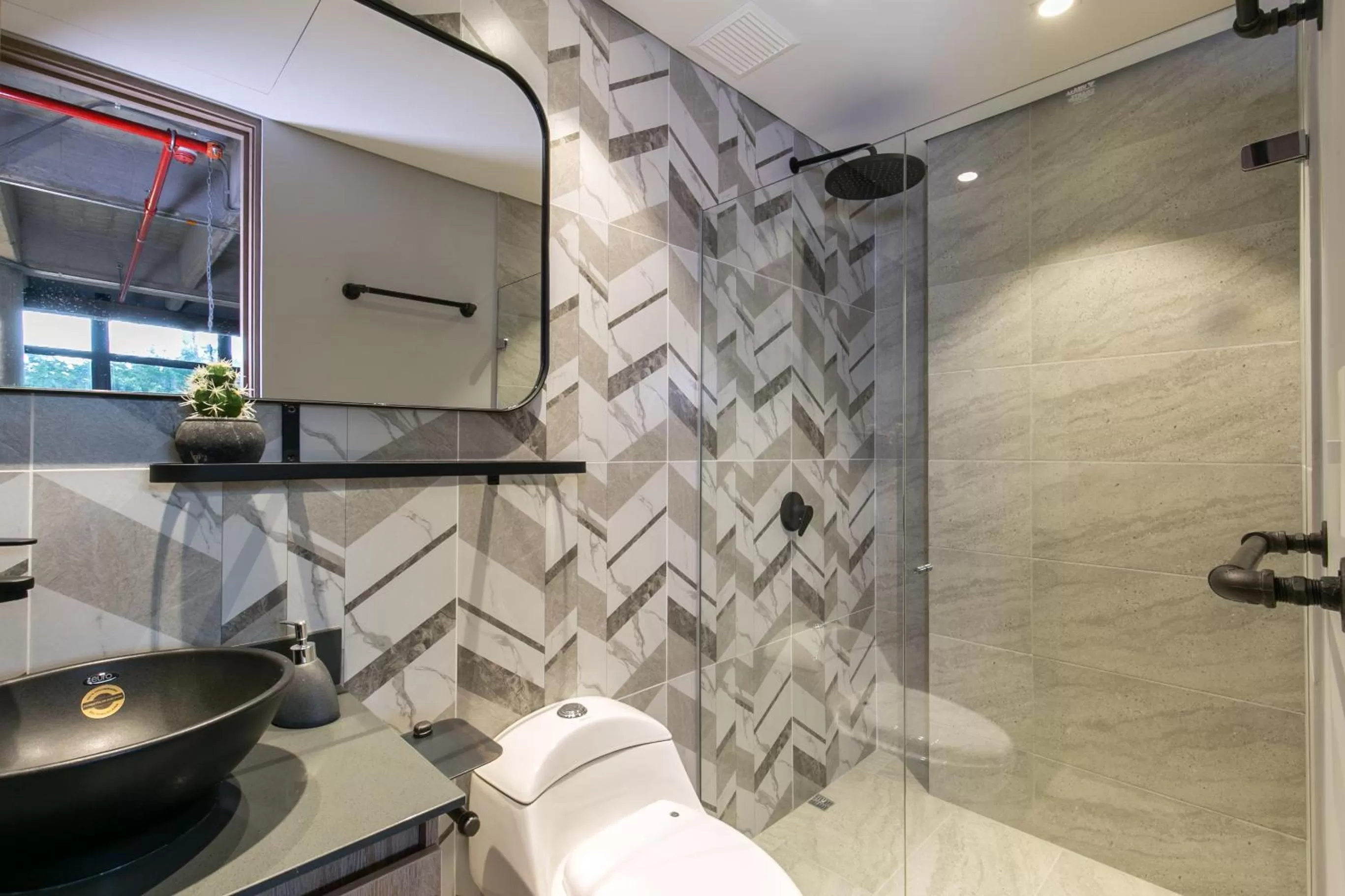 Toilet in Factory Lofts Hotel