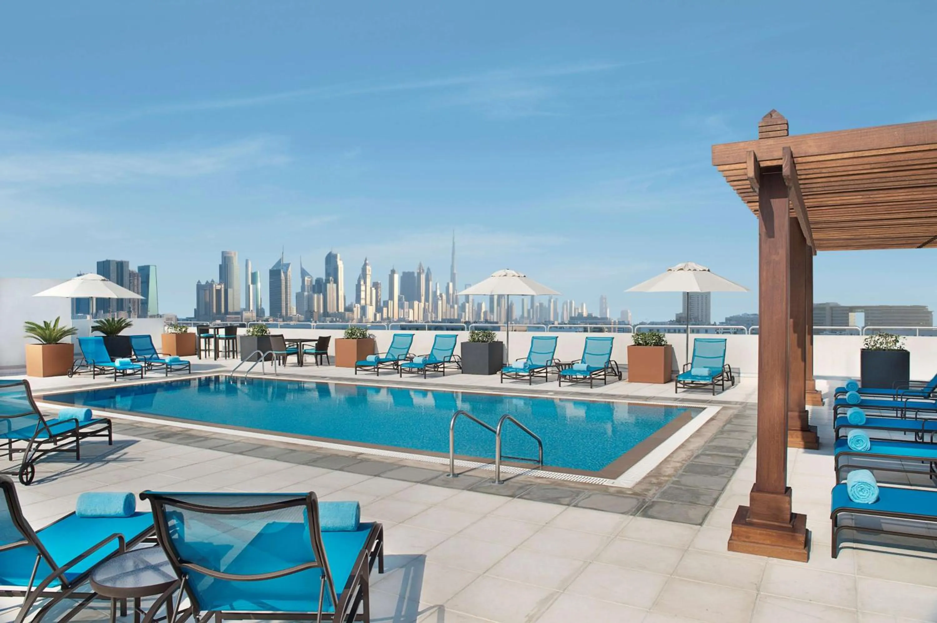 Pool view in Hilton Garden inn Dubai Jumeirah