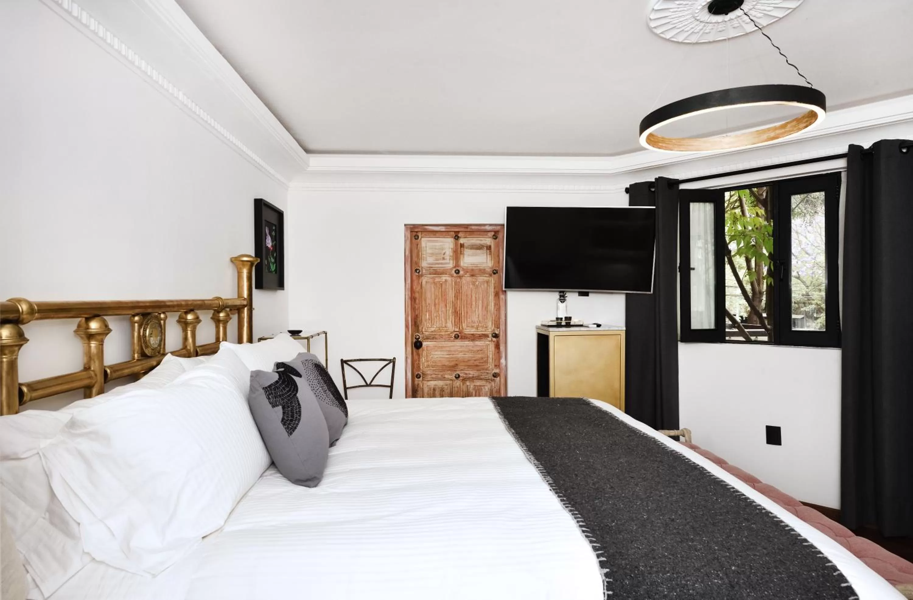 Bed in Orchid House Mexico City