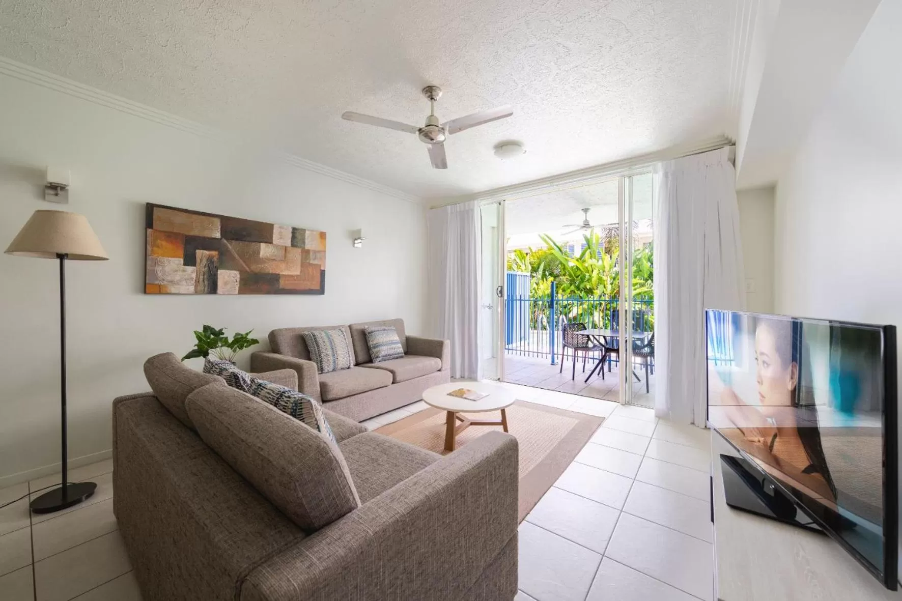 Living room in Silkari Lagoons Port Douglas