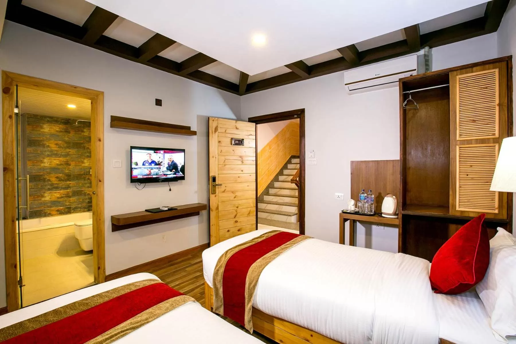 Bed in Beautiful Kathmandu Hotel