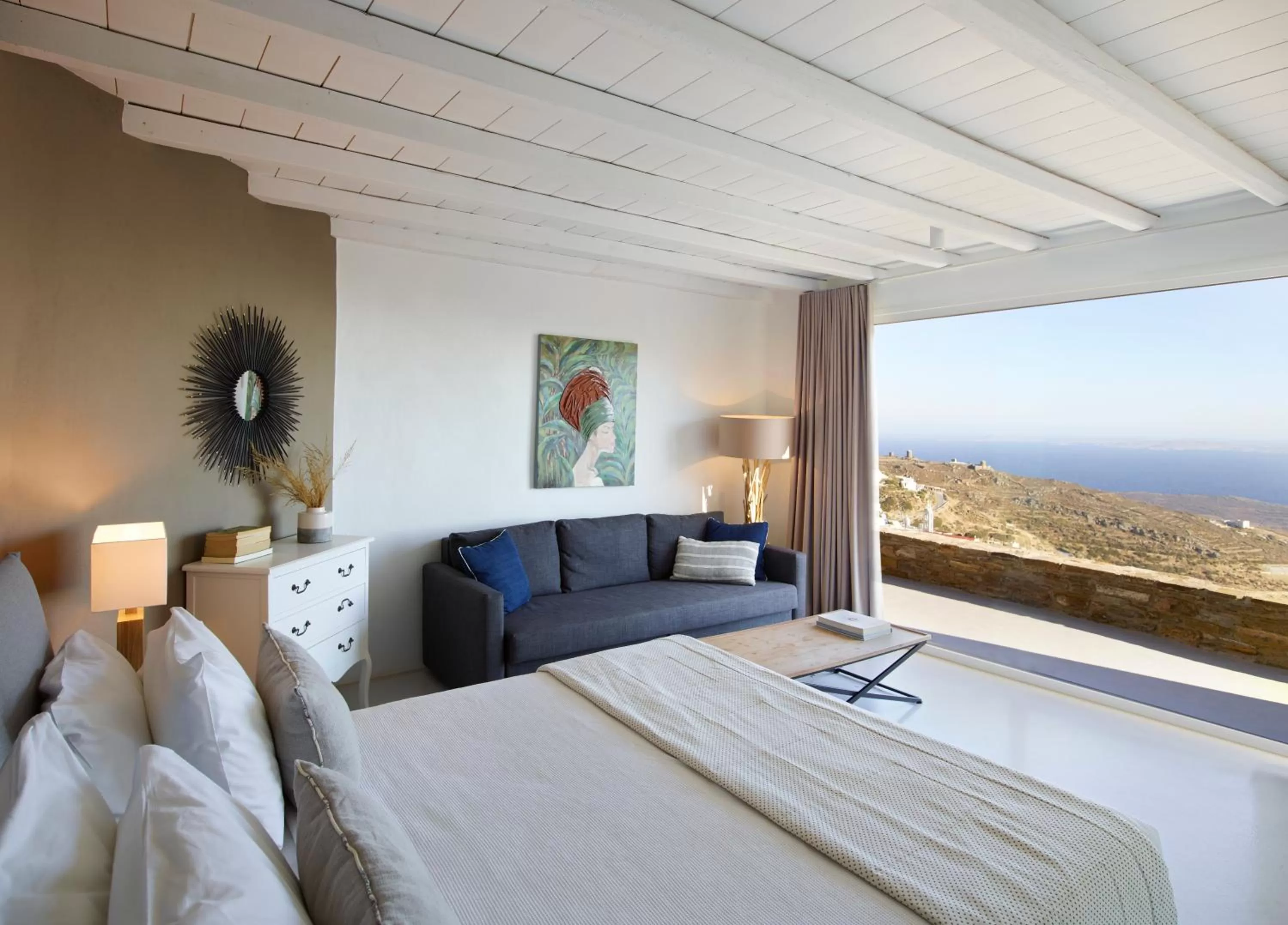 Bed in Aeolis Tinos Suites