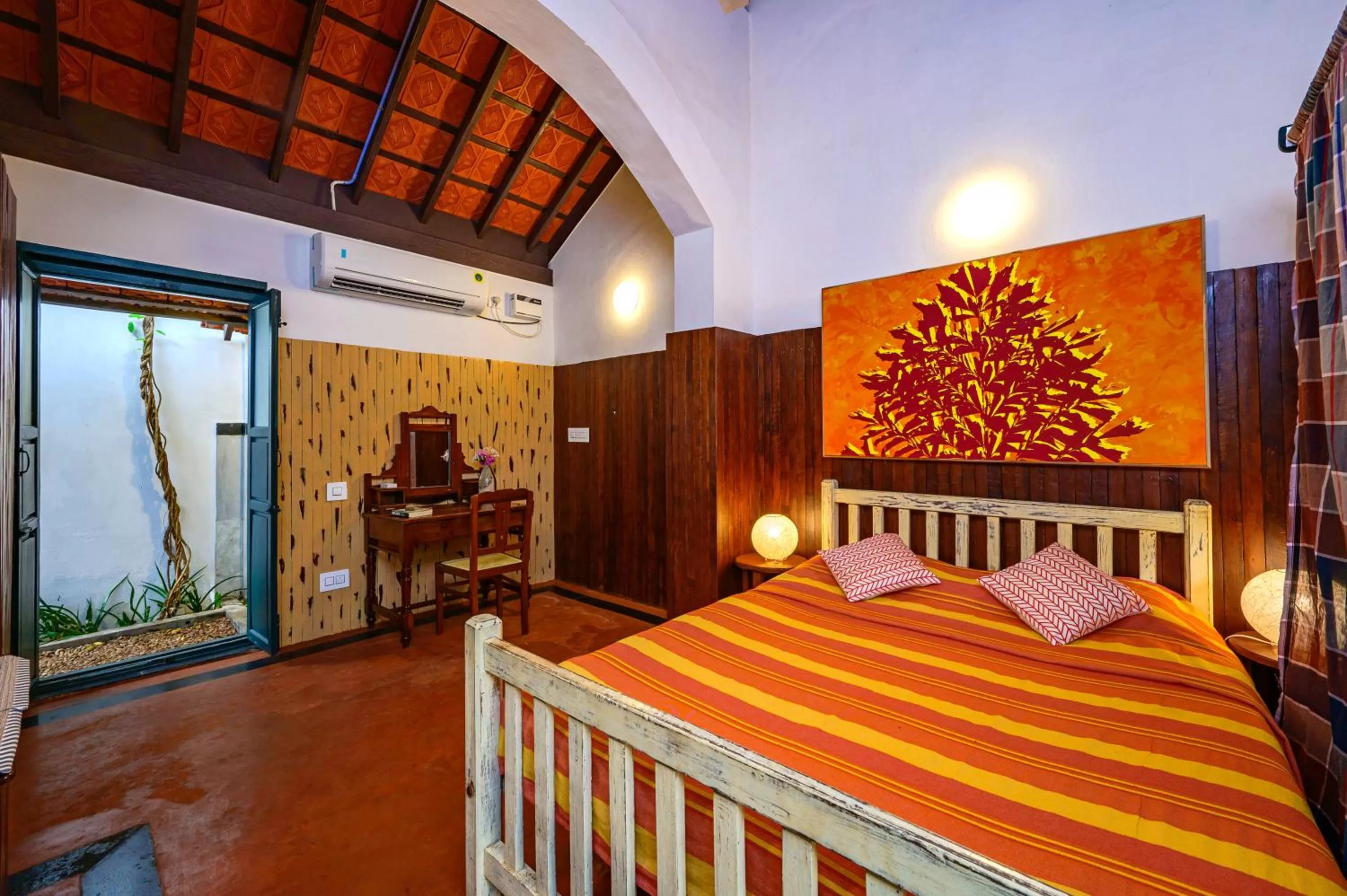 Seating area, Bed in Neemrana's Coconut Alley