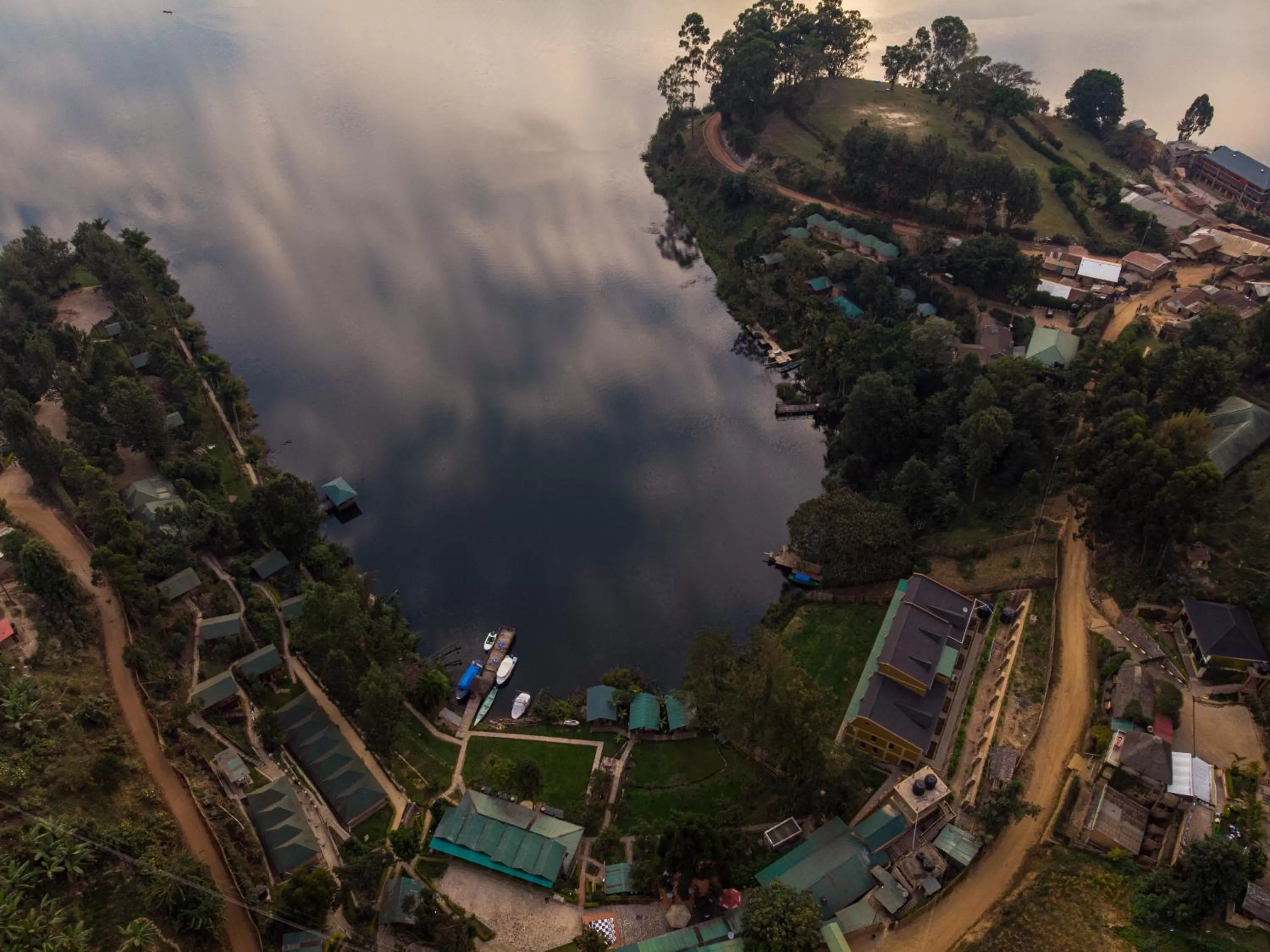 Bird's eye view in Bunyonyi Overland Resort