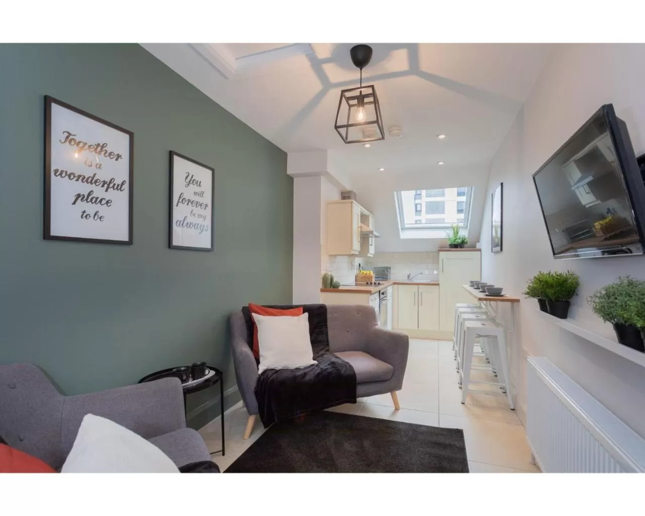 Living room in Central Belfast Apartments Camden Street
