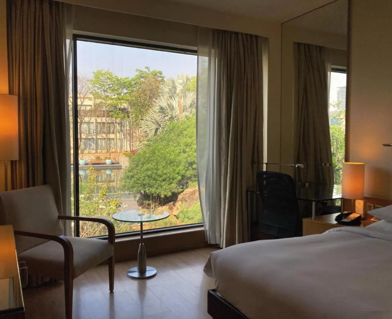 View (from property/room), Bed in Hyatt Hyderabad Gachibowli