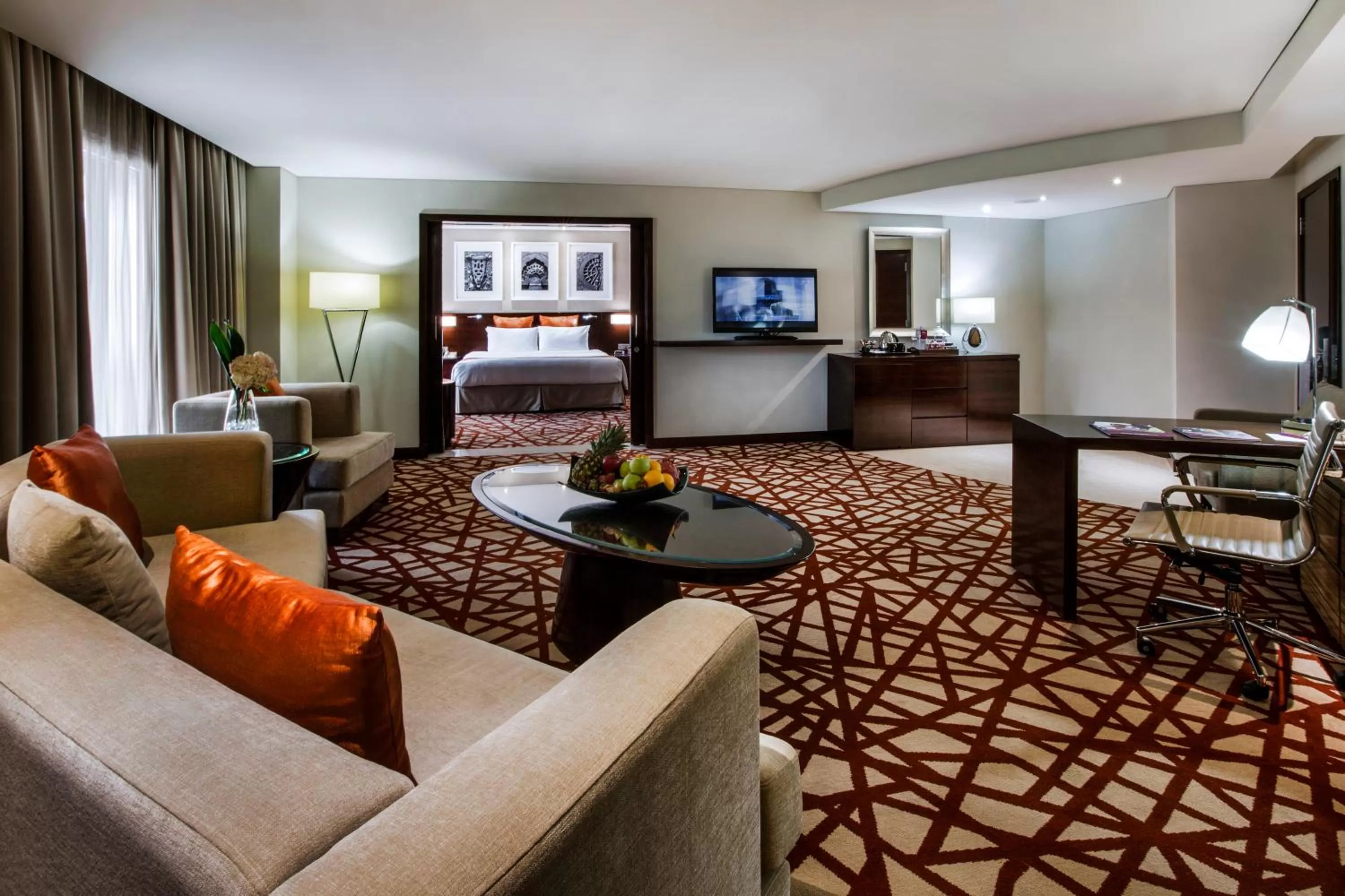 Living room, Bed in Crowne Plaza Dubai Deira by IHG