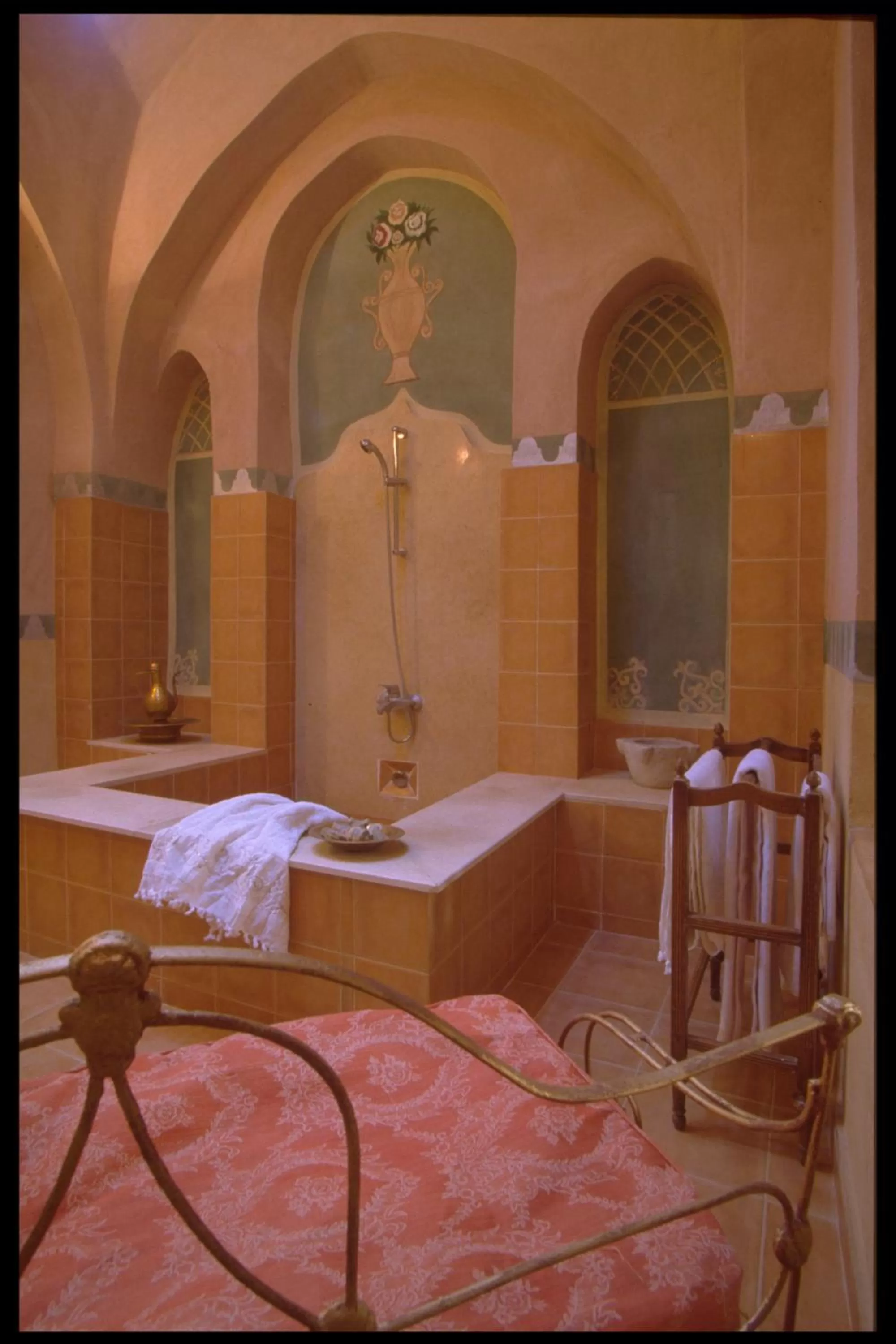 Bathroom, Bed in Al Moudira Hotel