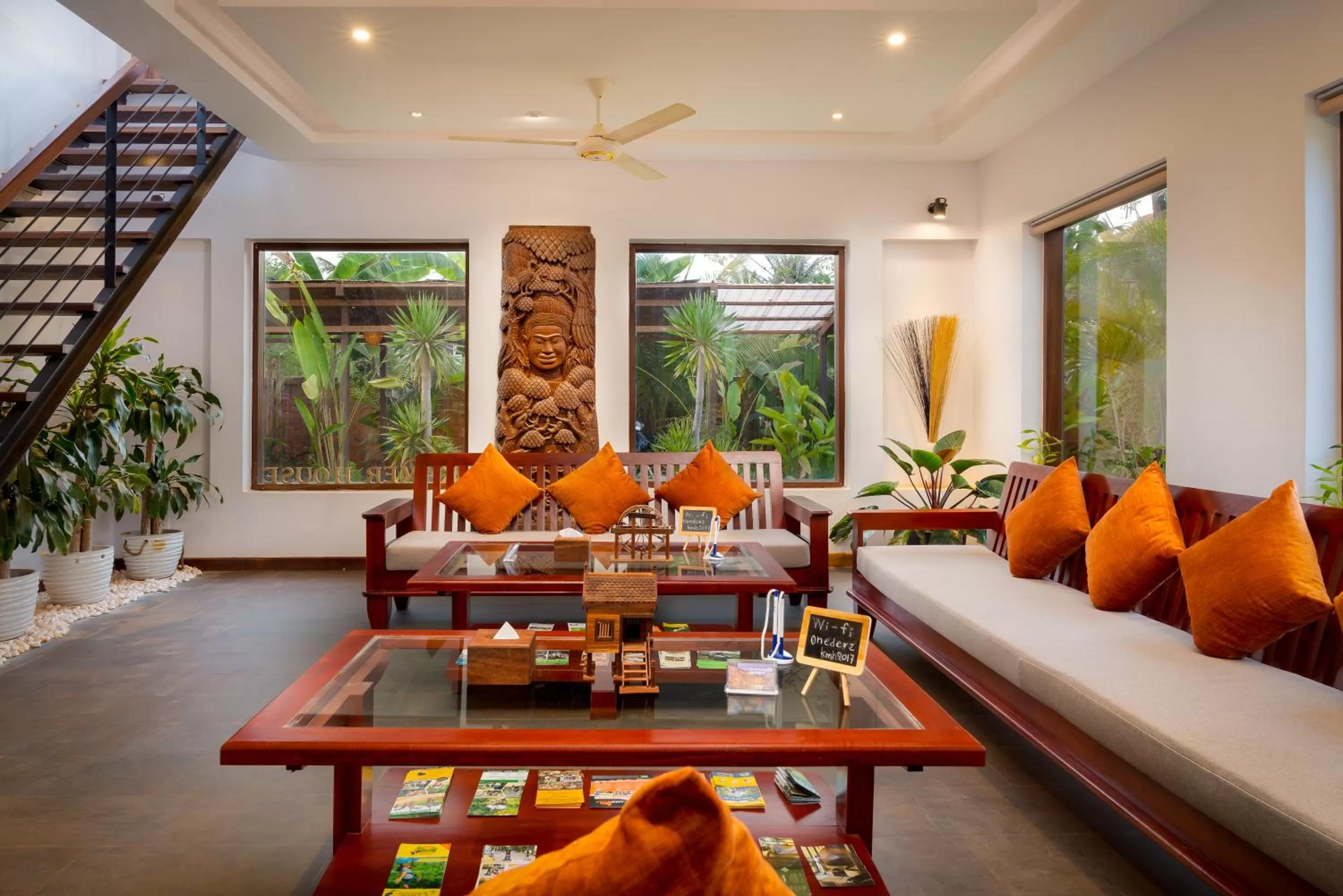 Seating area in Khmer House Resort