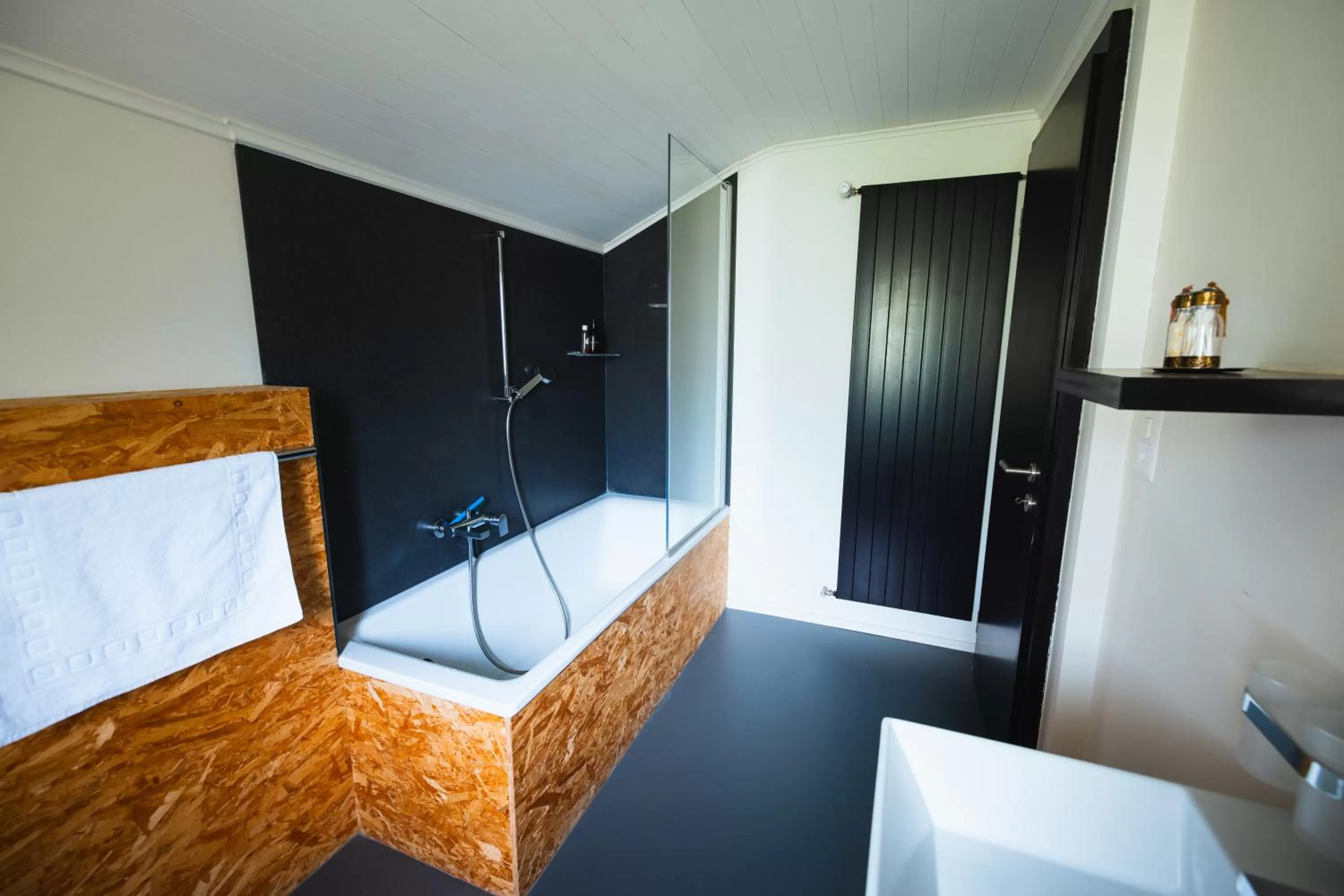 Bathroom, Bed in B&B La Forge de Diogne - luxury and cosy alpine lodge