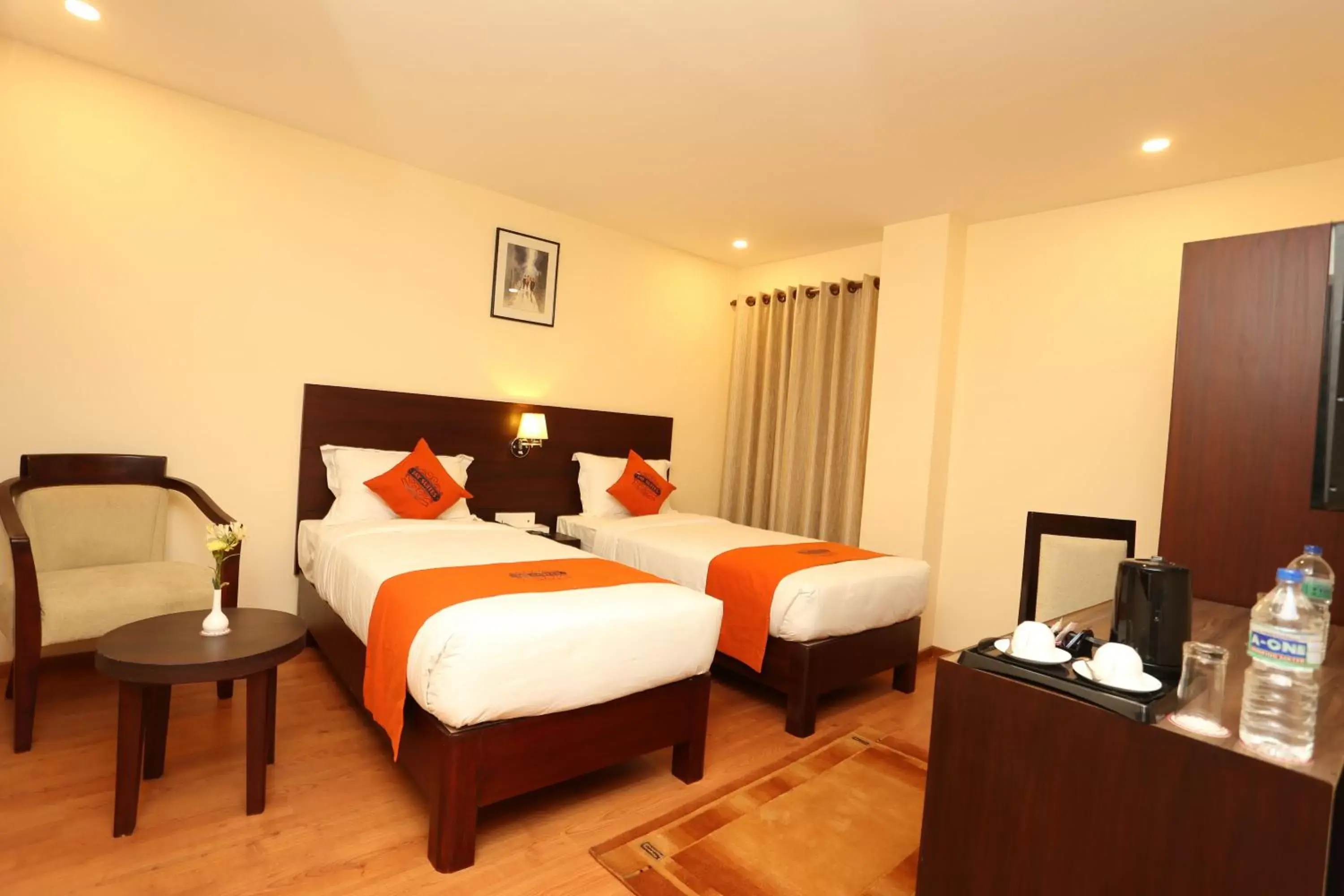 Deluxe Double or Twin Room - 15% off on food and beverage, 24 hrs check in allowed, Late checkout by 1 hour in Hotel Jay Suites Deluxe Double or Twin Room - 15% off on food and beverage, 24 hrs check in allowed, Late checkout by 1 hour in Hotel Jay Suites
