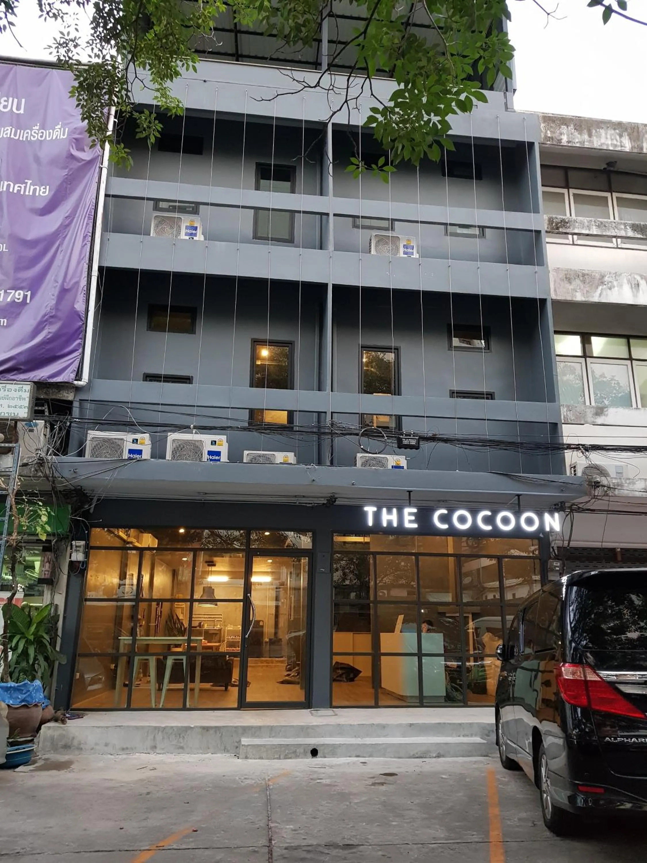 Facade/entrance in The Cocoon Hostel