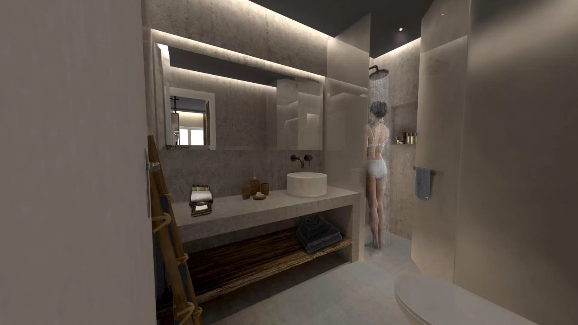 Shower in AELLIA HOTEL & SUITES LEROS