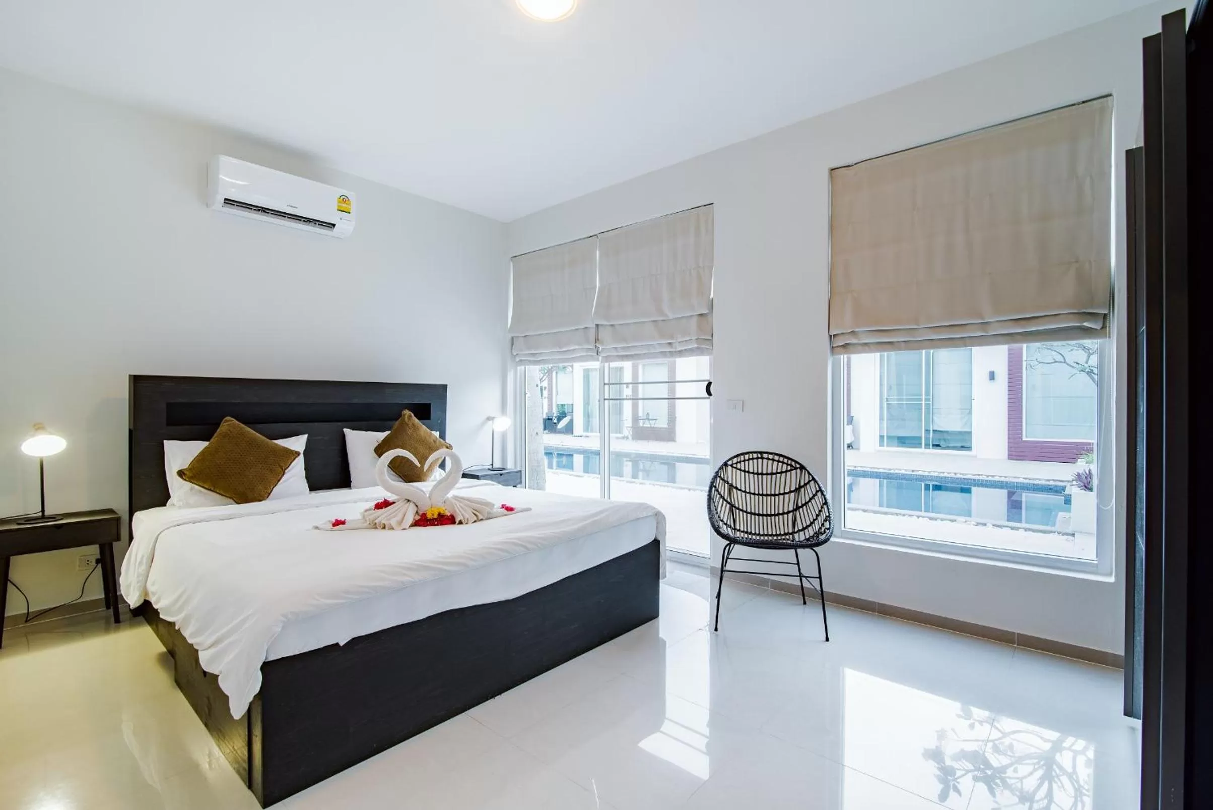 Bed in The Beach Village Resort