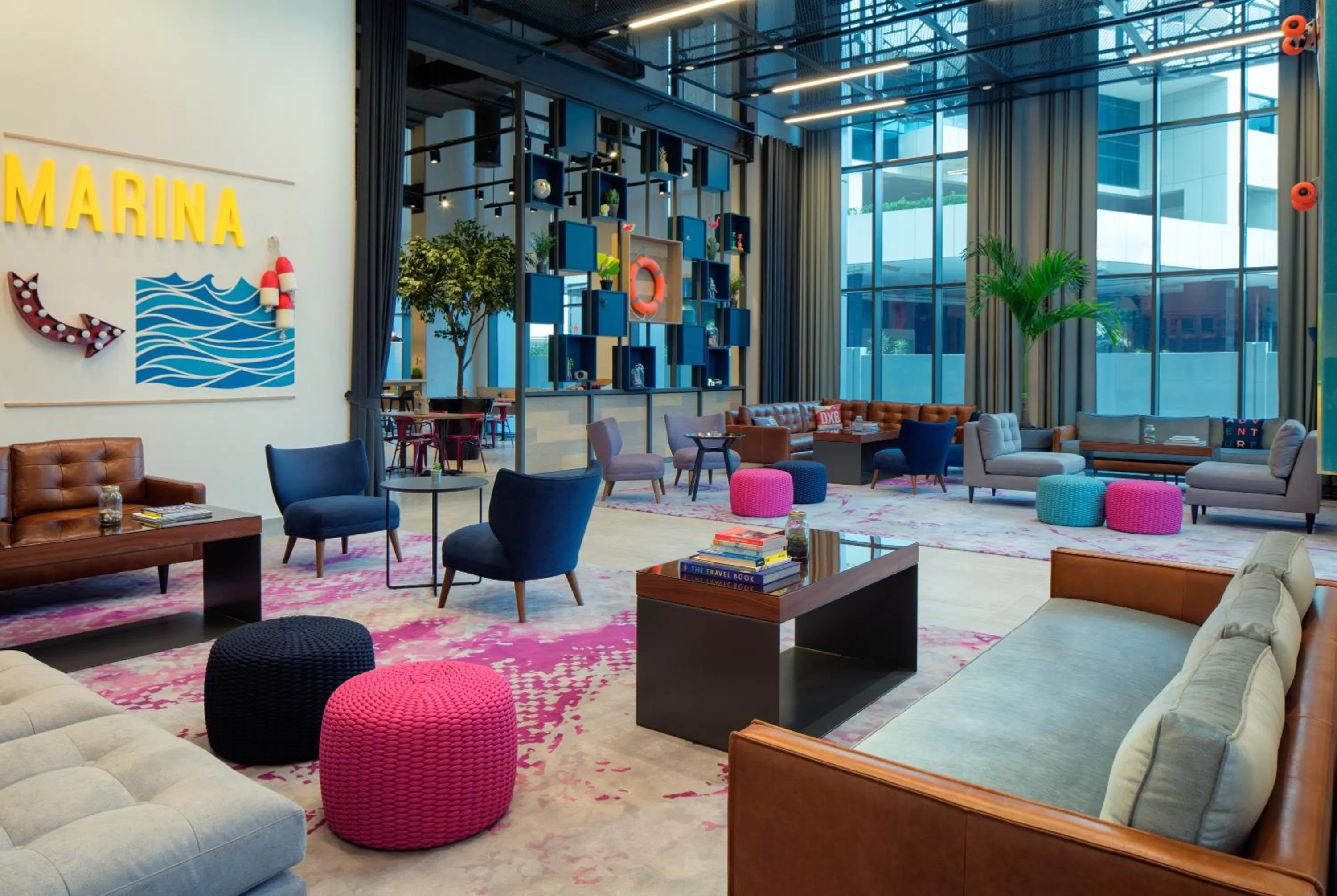 Seating area in Rove Dubai Marina