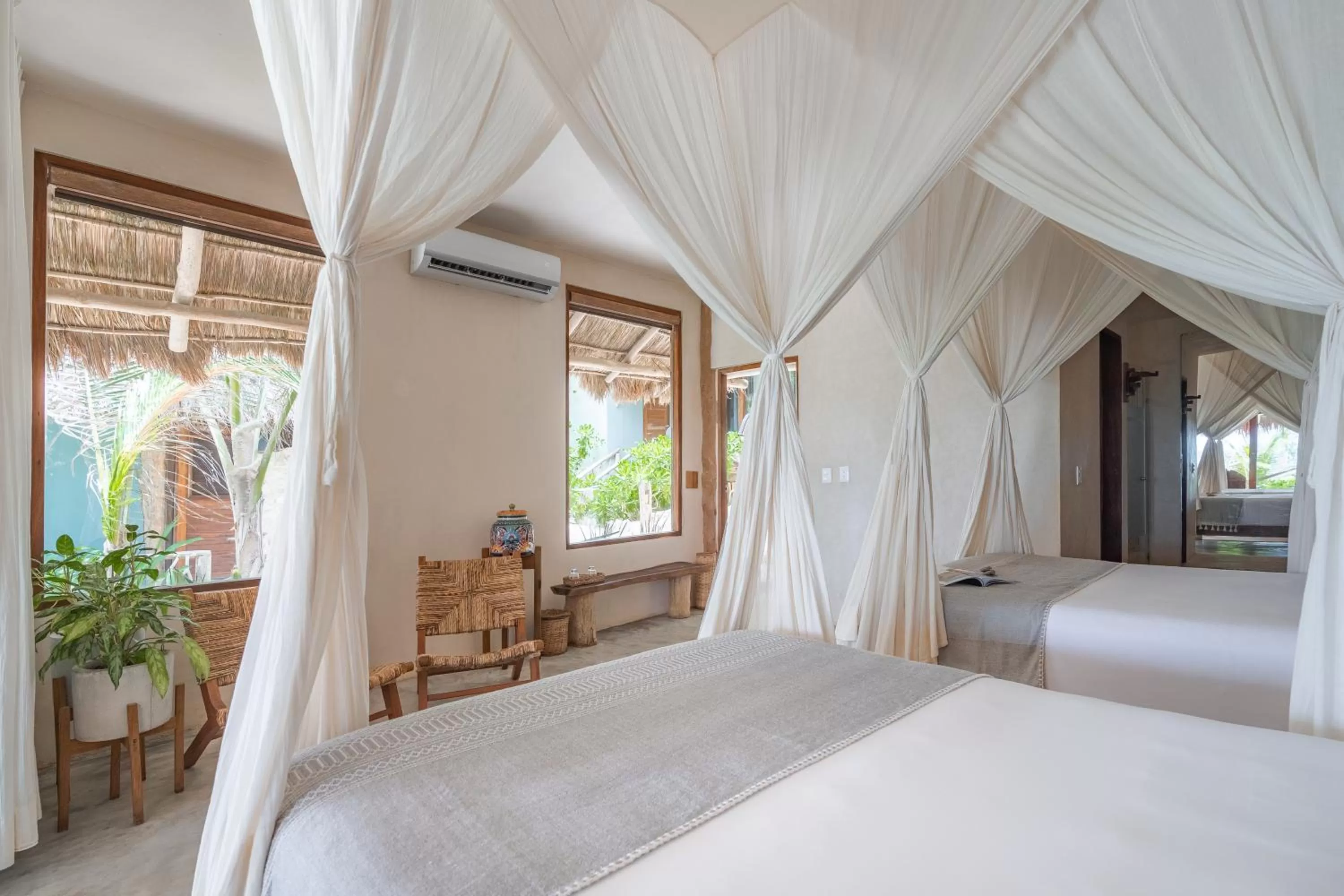 Bed in Ahau Tulum - Beachfront Hotel