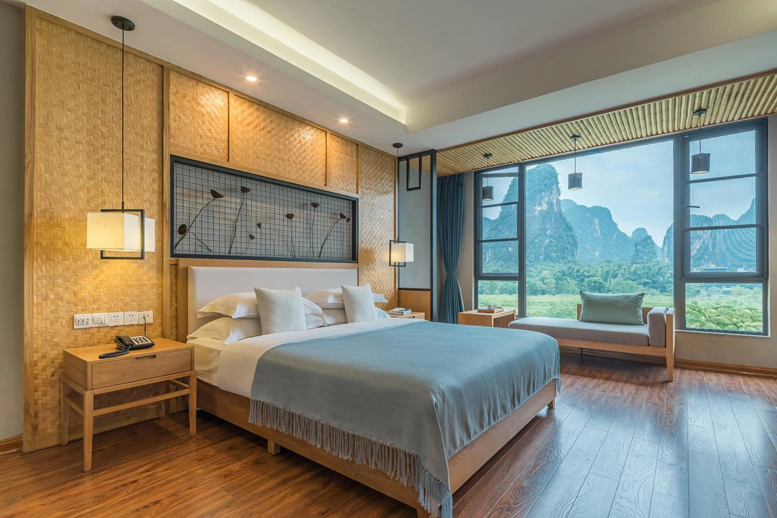 Double Room with River View free afternoon tea available in Yangshuo Zen Garden Resort