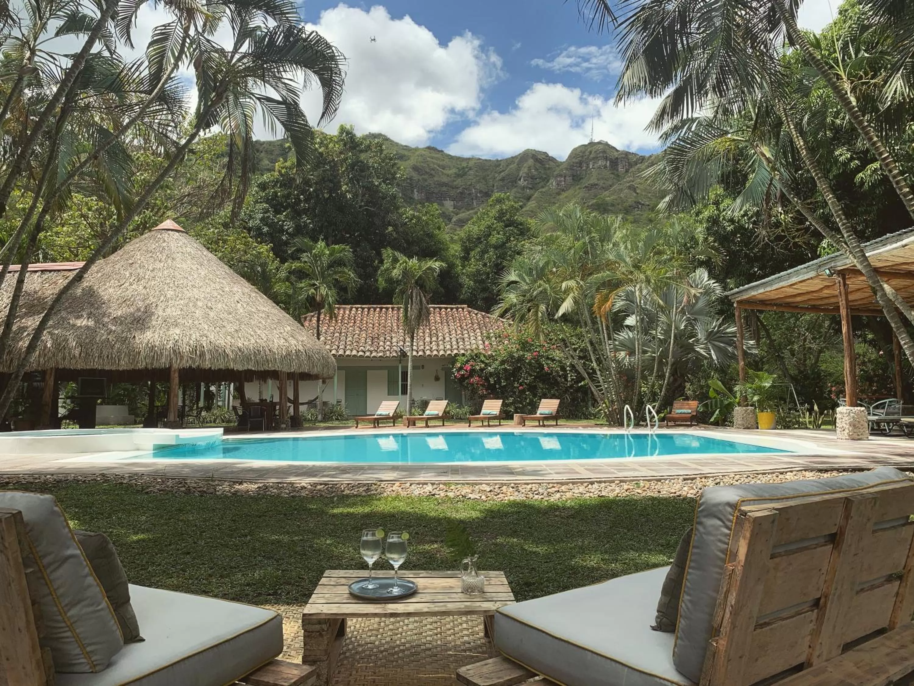 Seating area, Swimming Pool in Waka Hotel Rural