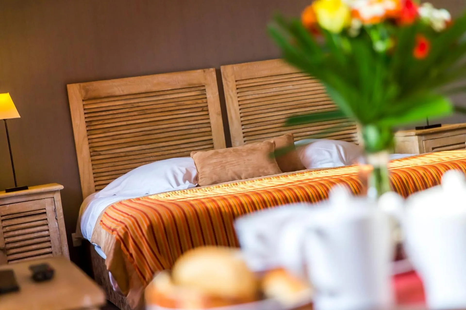 Decorative detail, Bed in Almoria Hôtel & SPA