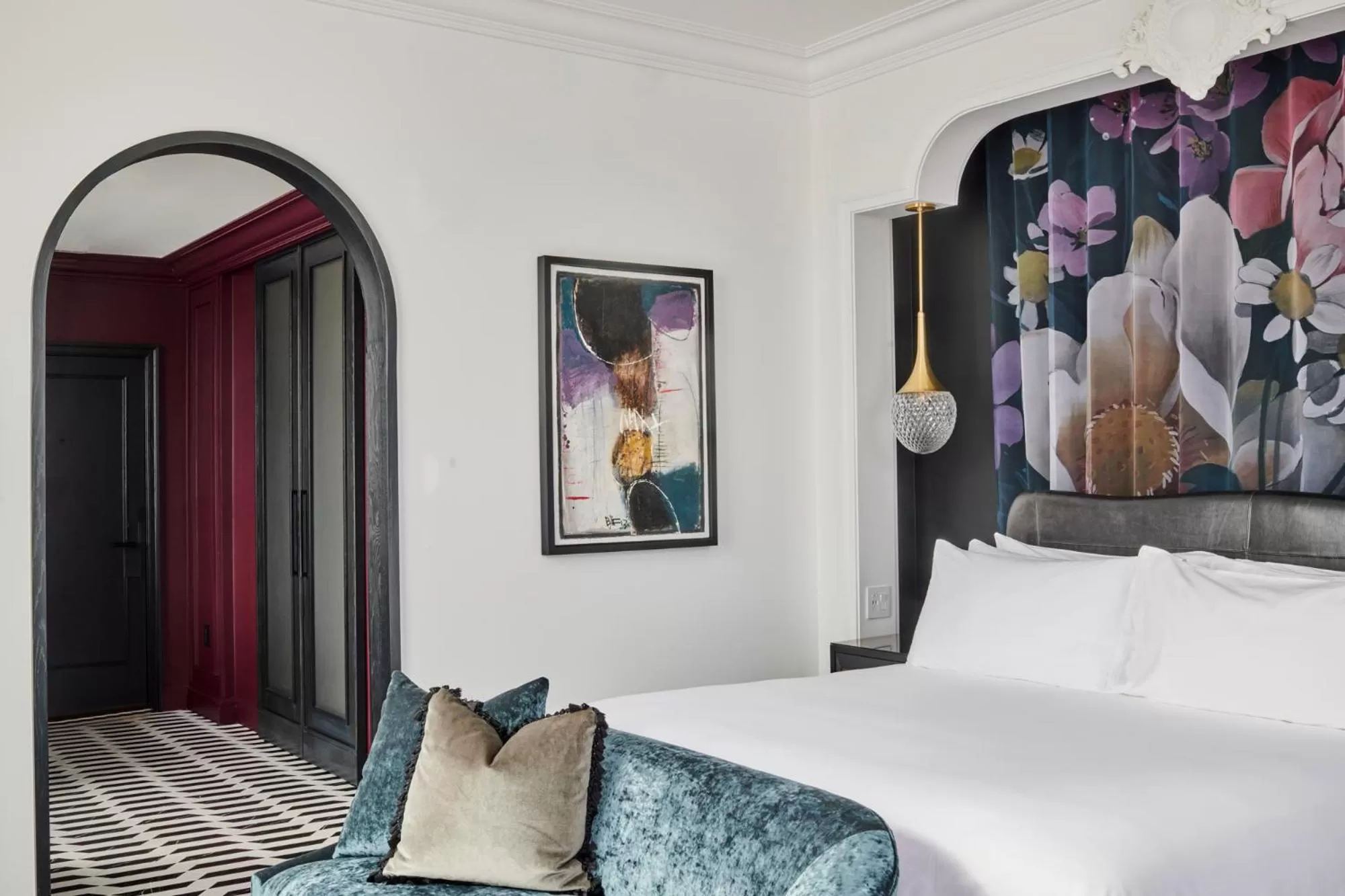 Decorative detail, Bed in Daxton Hotel Birmingham, Curio Collection by Hilton