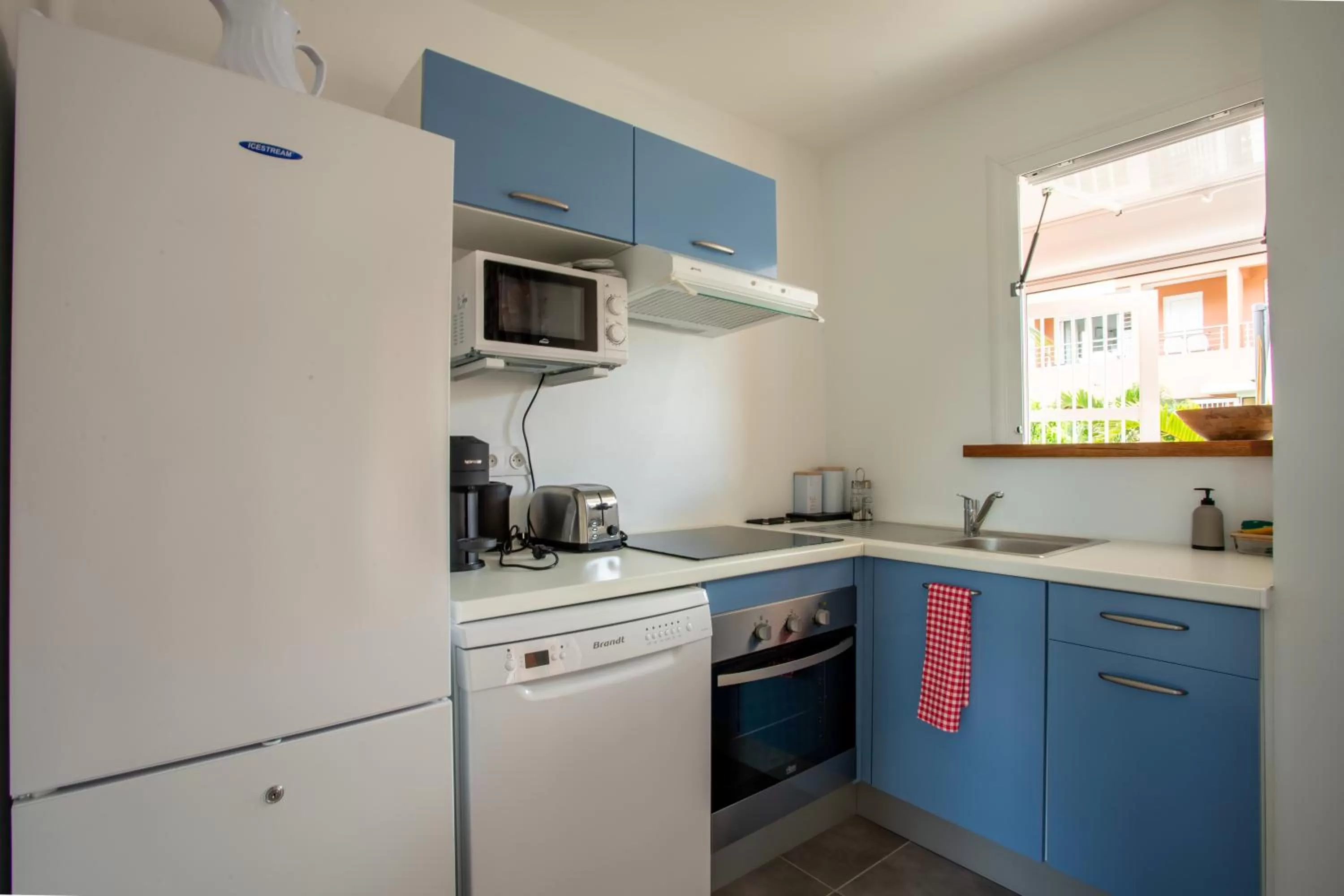 Kitchen or kitchenette in Hôtel Guadeloupe Palm Suites