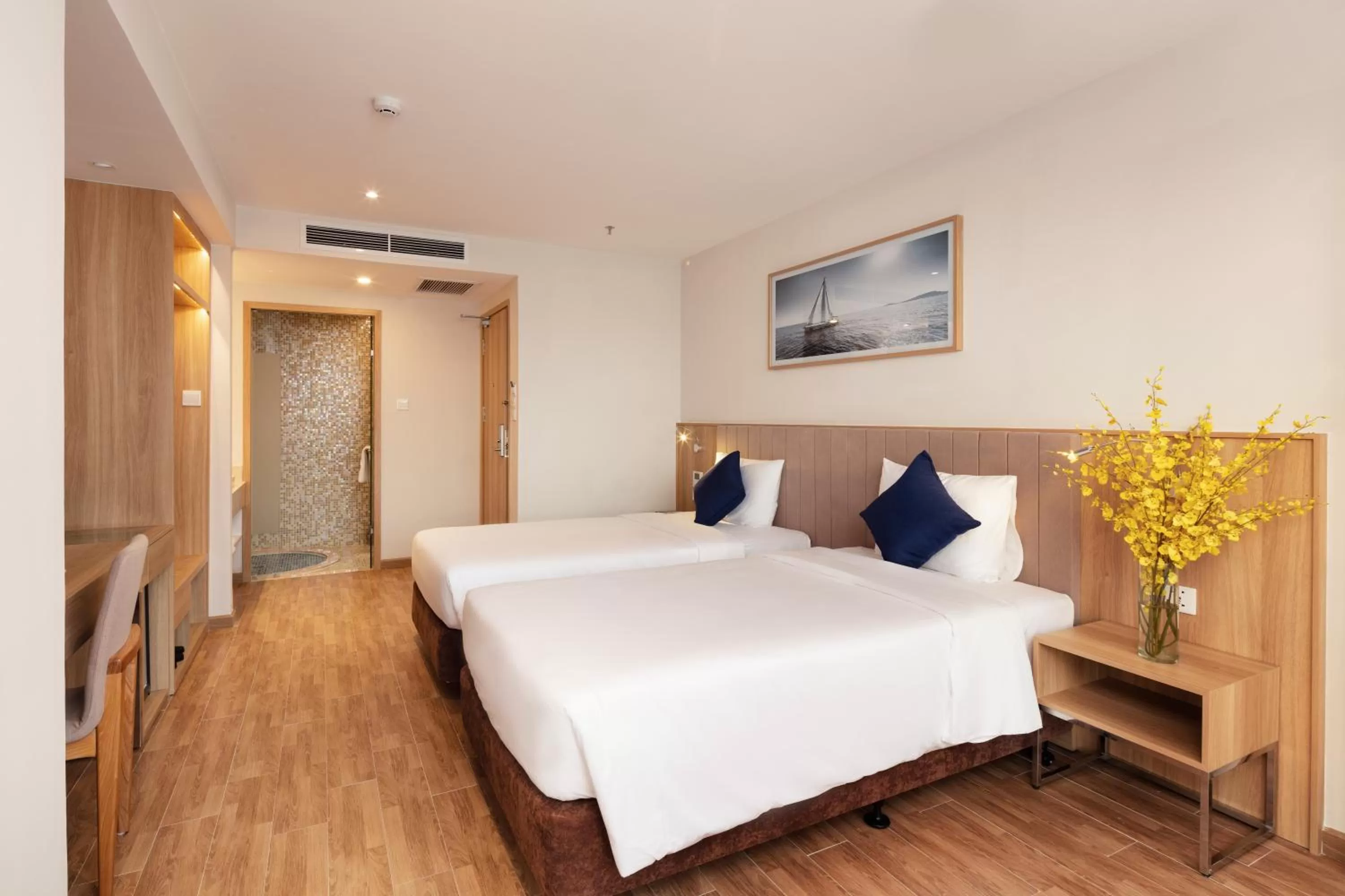 Bed in VENTANA NHA TRANG HOTEL