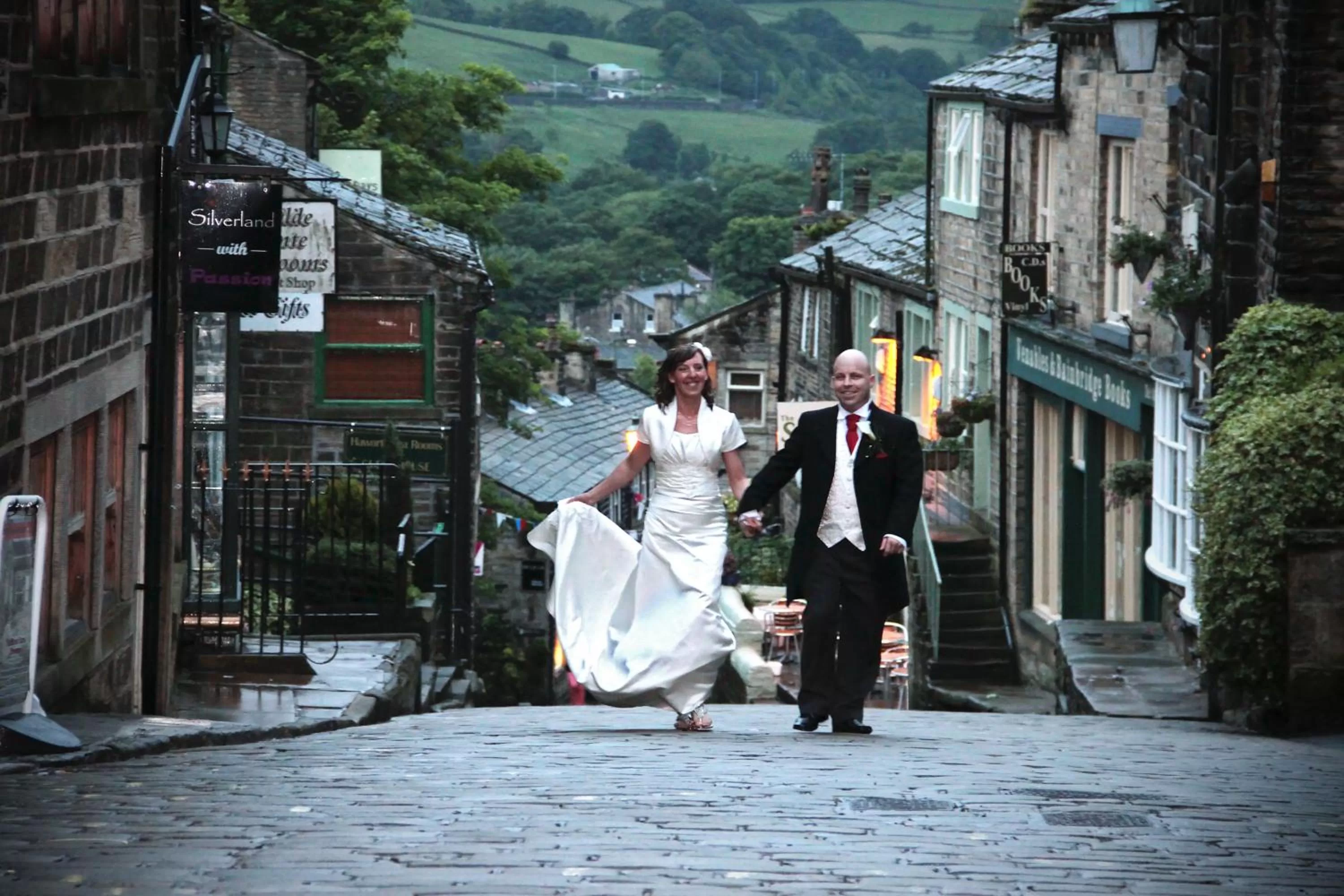 People in The Old White Lion Hotel